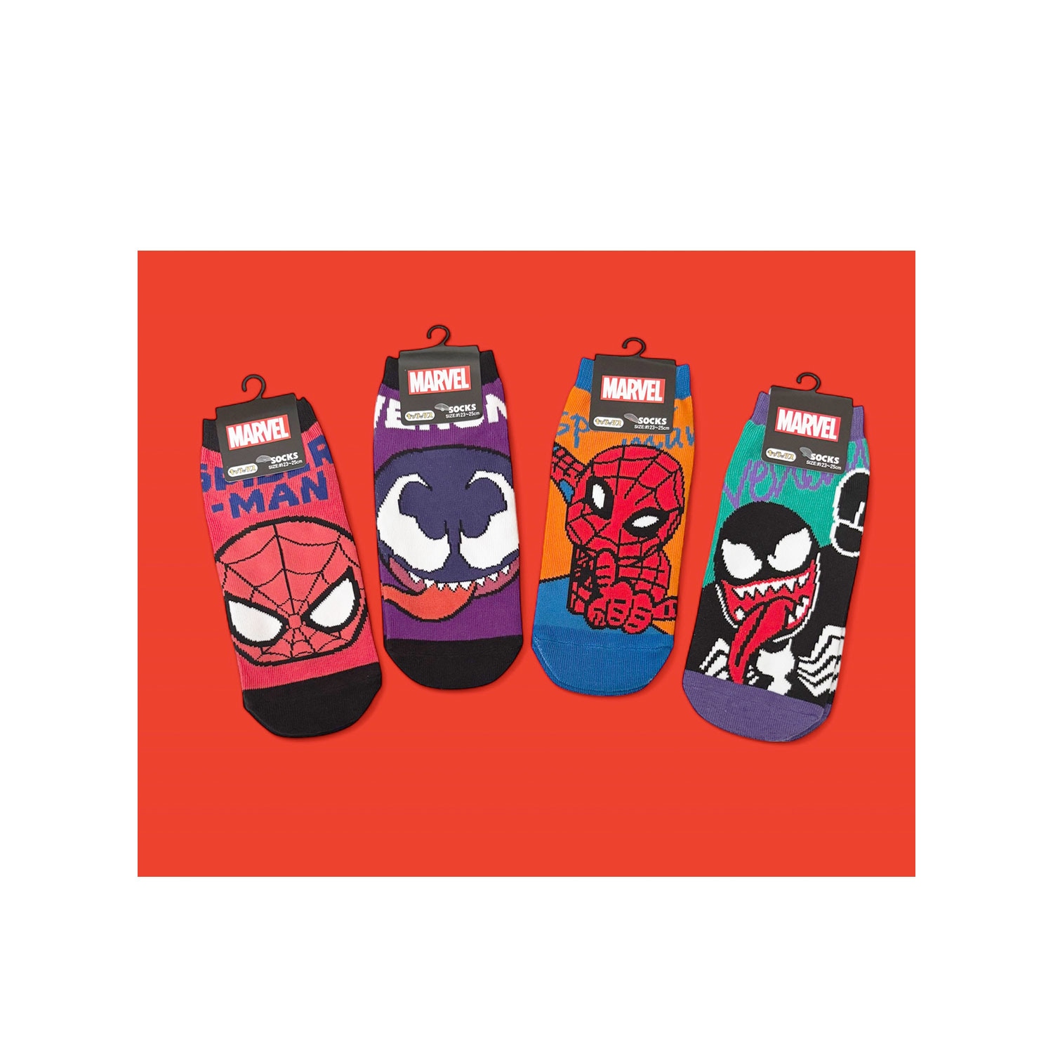 [公式] メーカー直営 MARVEL キャラックス（靴下） スパイダーマン ポーズ