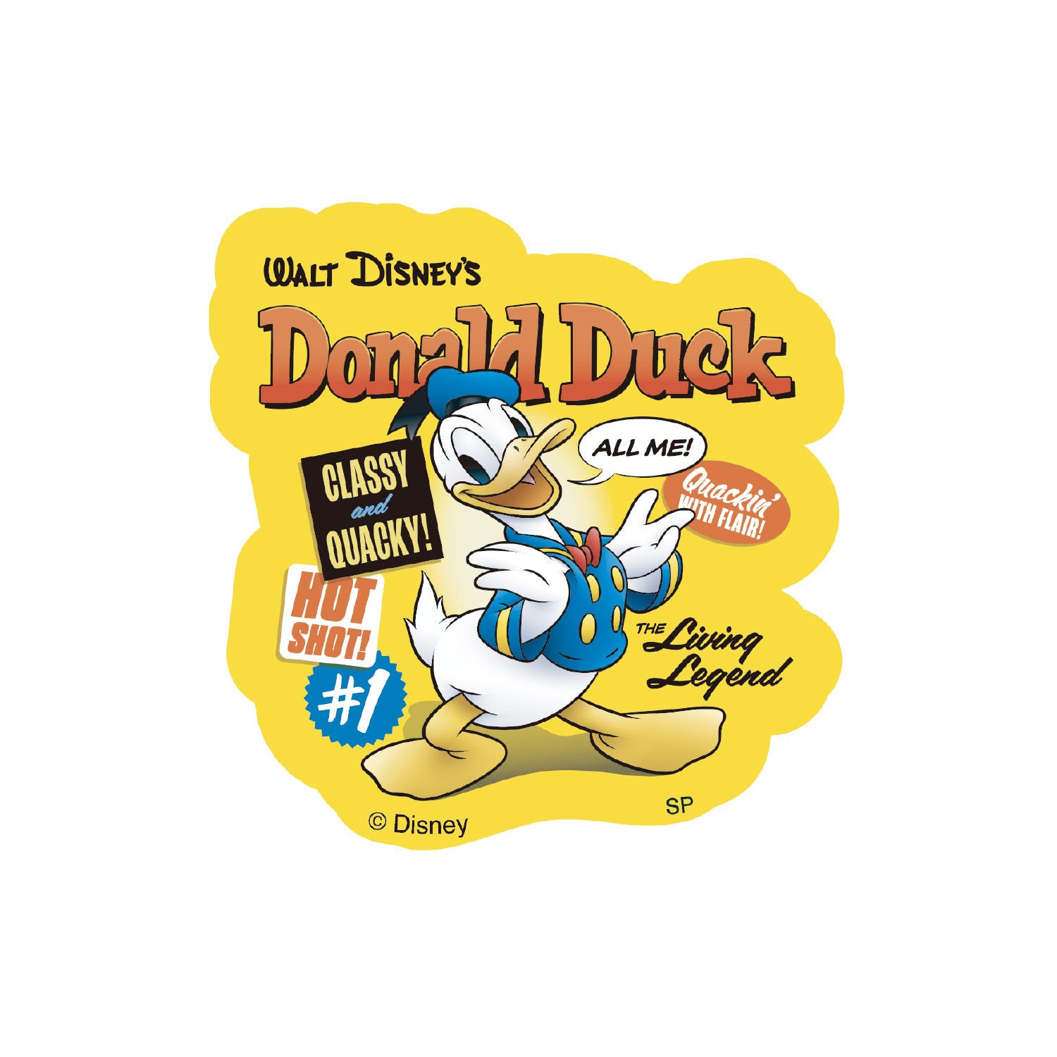 [公式] Disney NOSTALGICA 80Type Line Up Stickers ドナルドダック Yellow