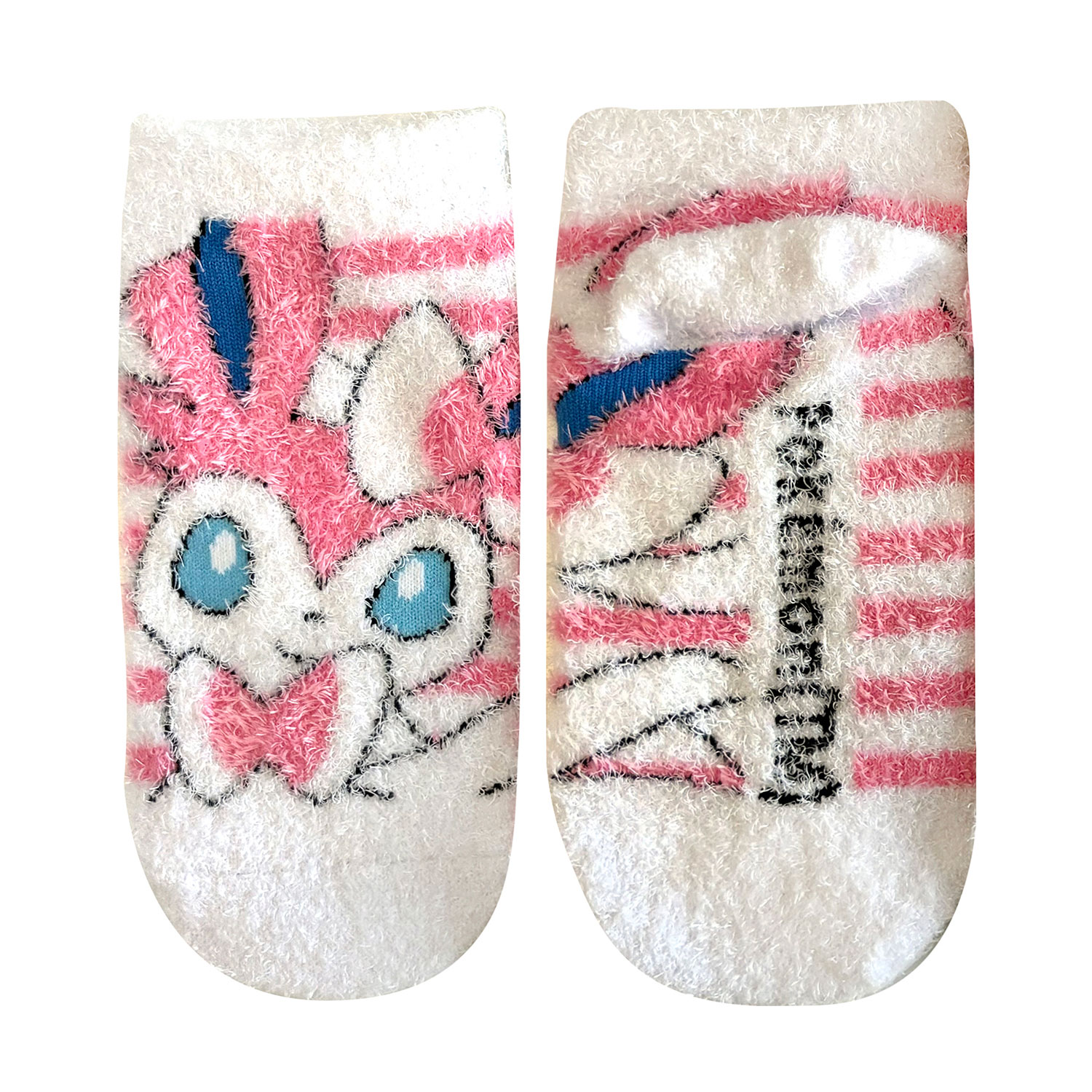 [公式] メーカー直営 ポケットモンスター もっこもこ靴下  (キッズサイズ) ニンフィア ボーダー