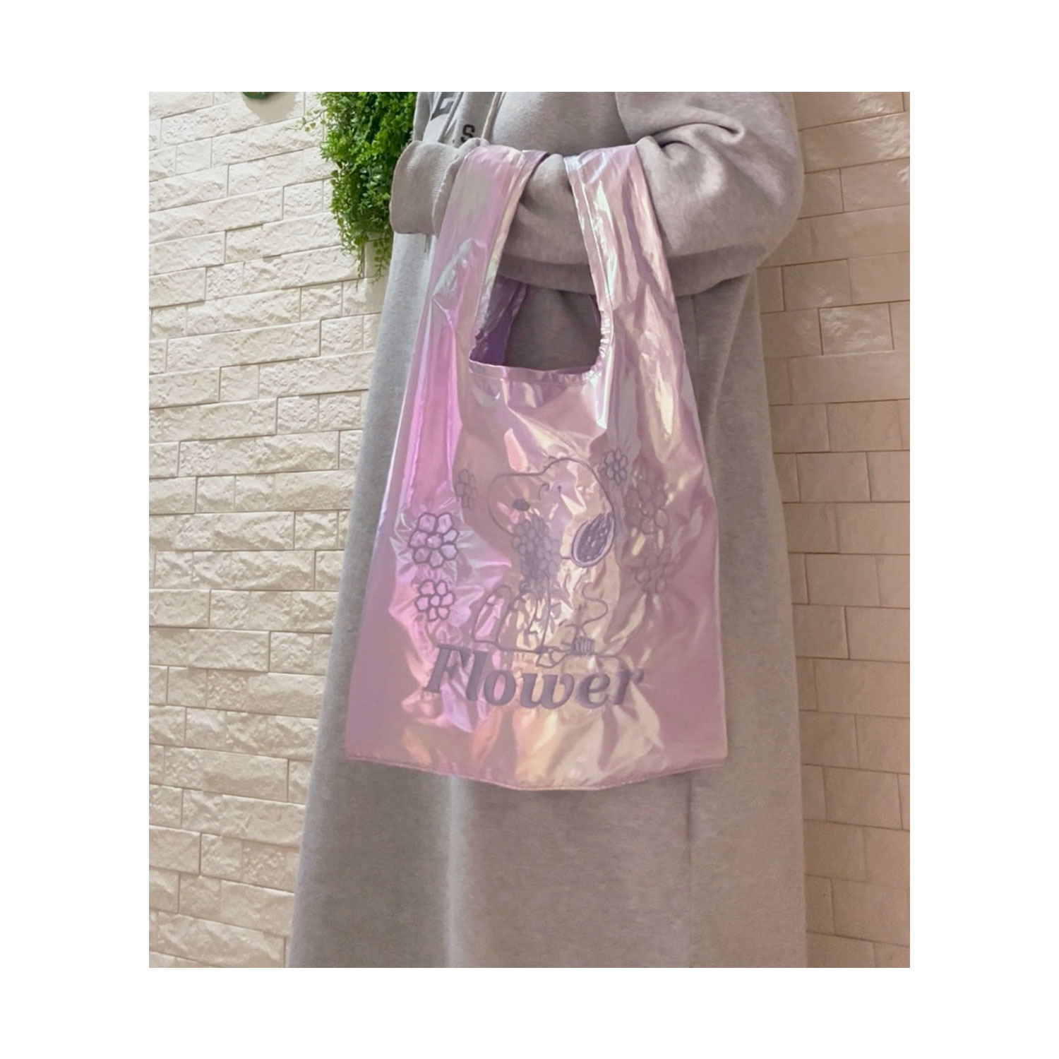 [公式] メーカー直営 PEANUTS スヌーピー オーロラ マルシェショッピングバッグ 花