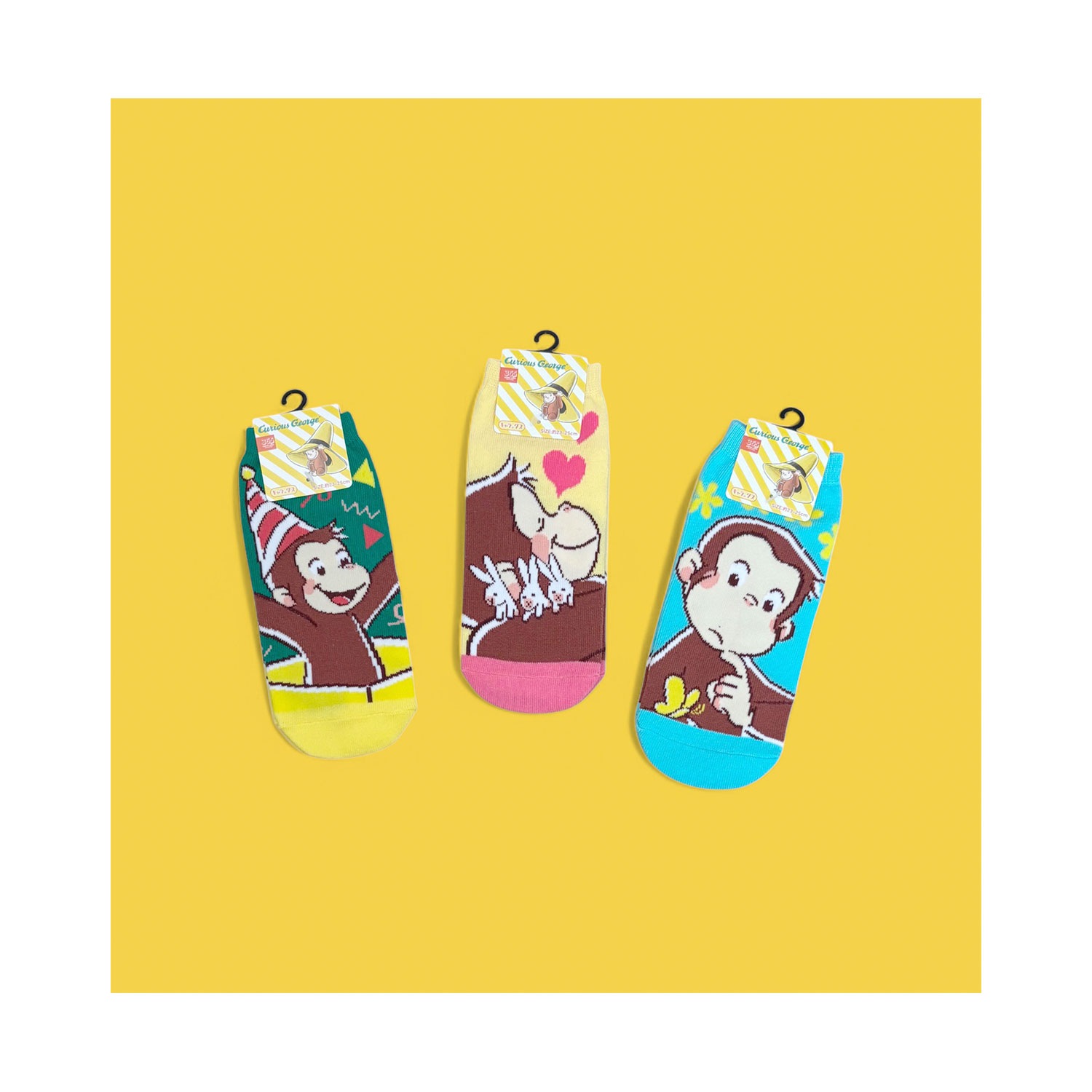 [公式] メーカー直営 おさるのジョージ キャラックス（靴下） ちょうちょ