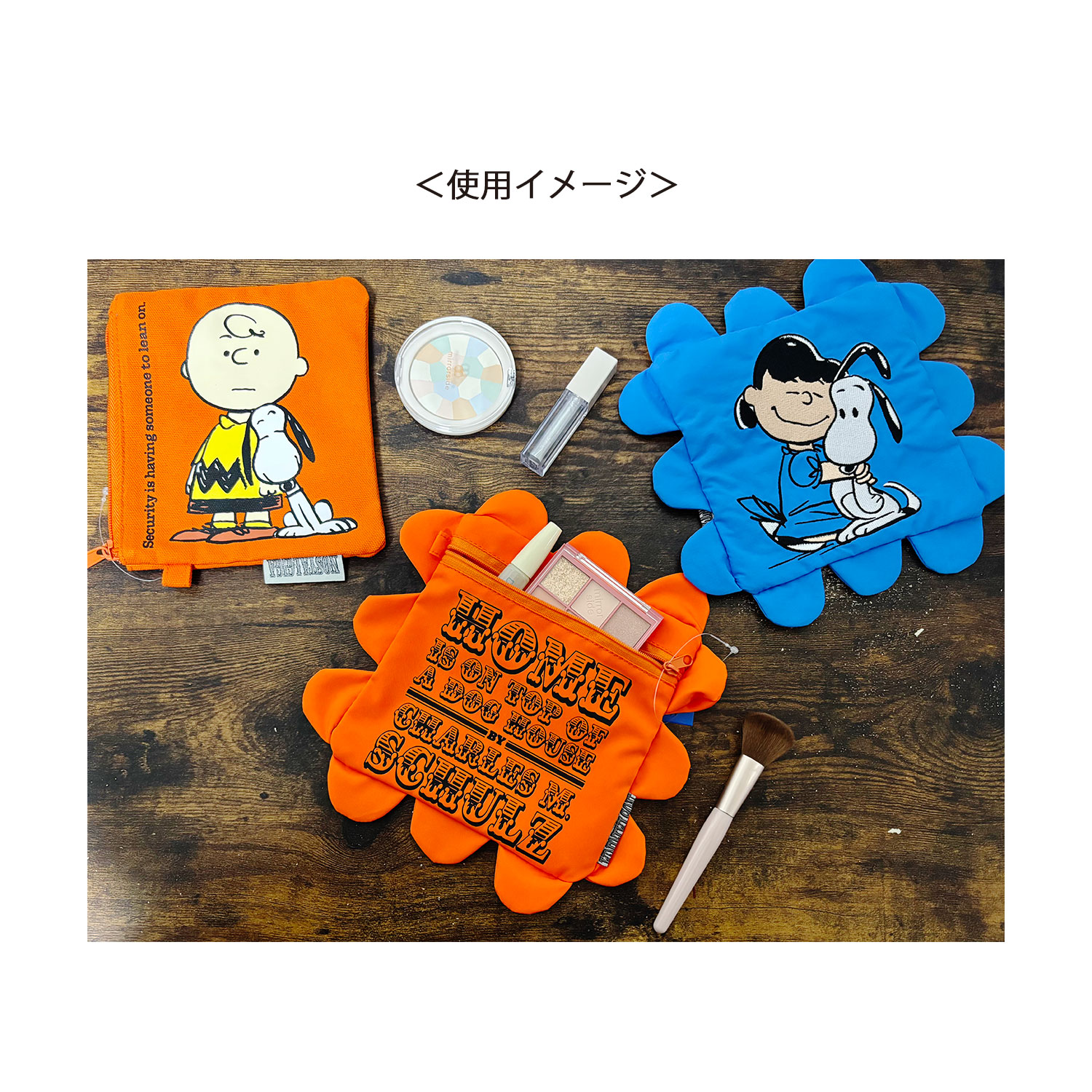 [公式] 【 PEANUTS NOSTALGICA 】 ノスタルジカ ヴィンテージ ピーナッツ カラーキャンバス フリルポーチ ＢＬ