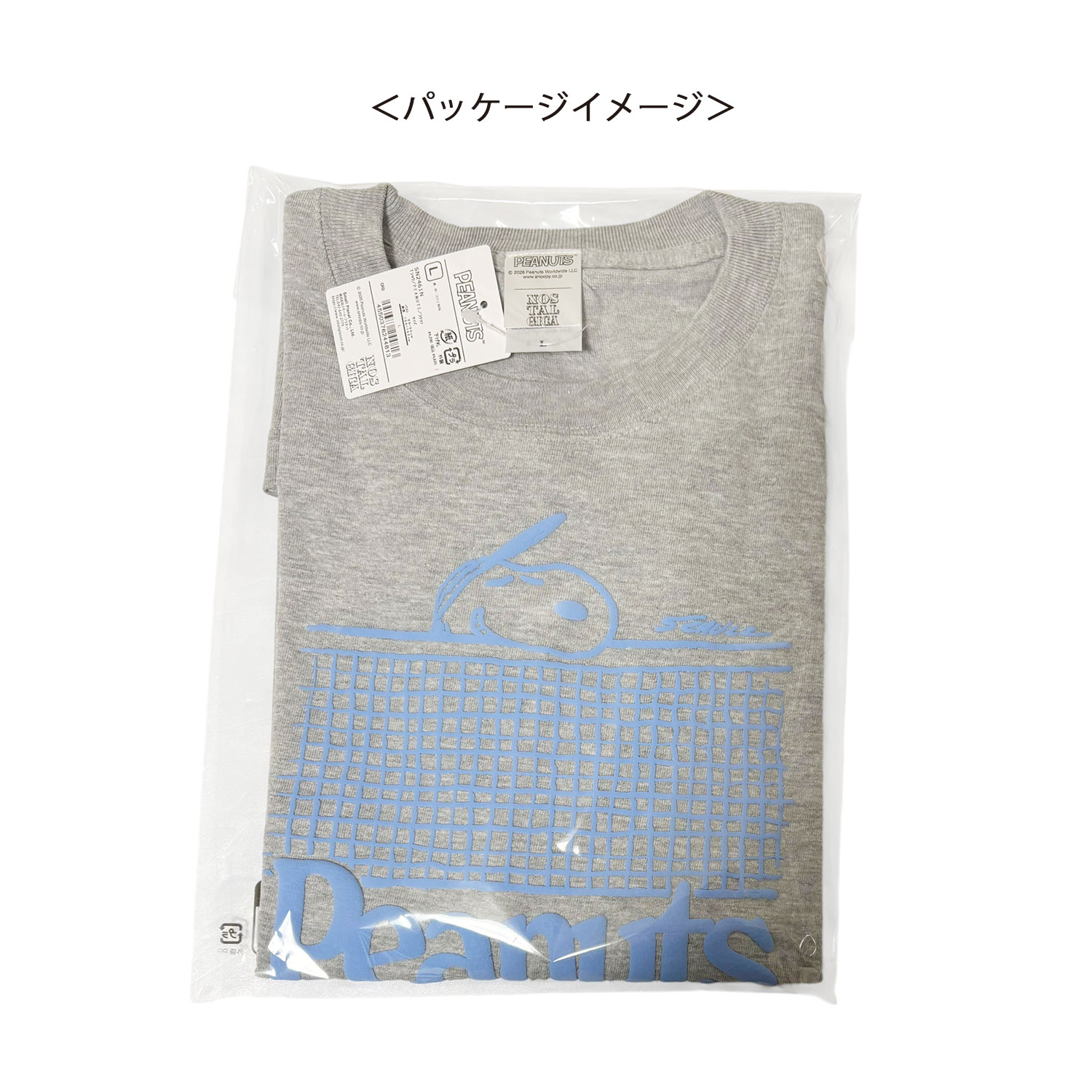 [公式] PEANUTS/NOSTALGICA (ピーナッツ/ノスタルジカ) スヌーピー Tシャツ ラケット