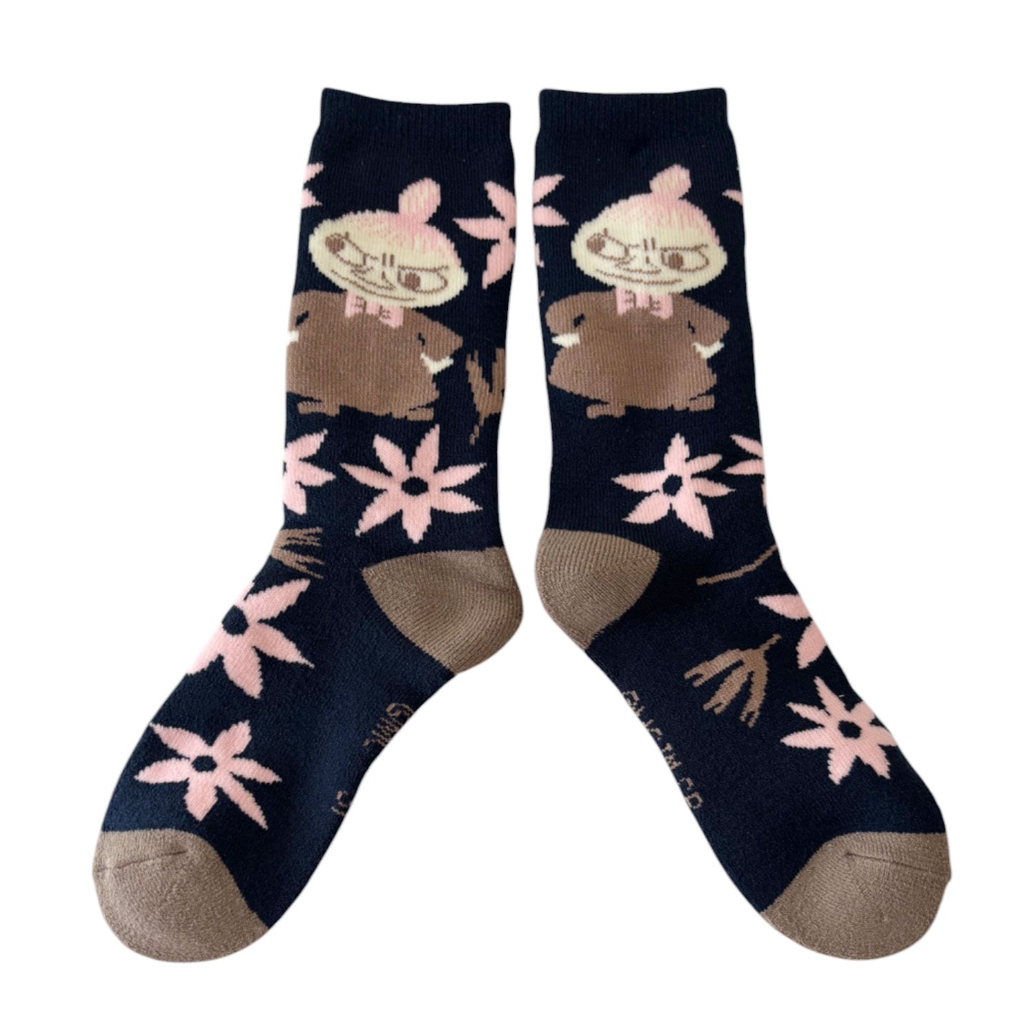 [公式] メーカー直営 ムーミン ぽっかぽかルームソックス リトルミイ フラワー ネイビー