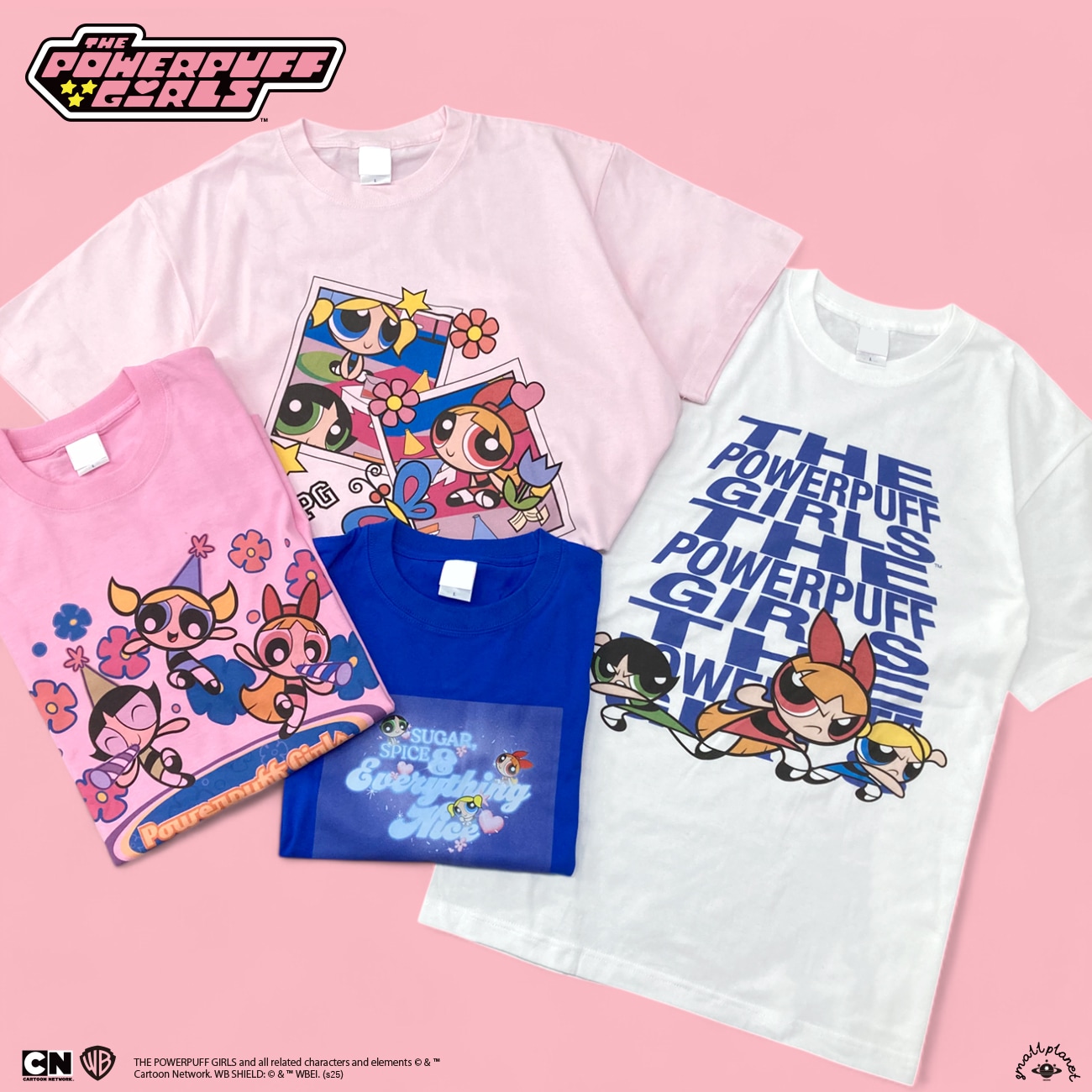 公式] パワーパフガールズ Tシャツ LPK ライトピンク
