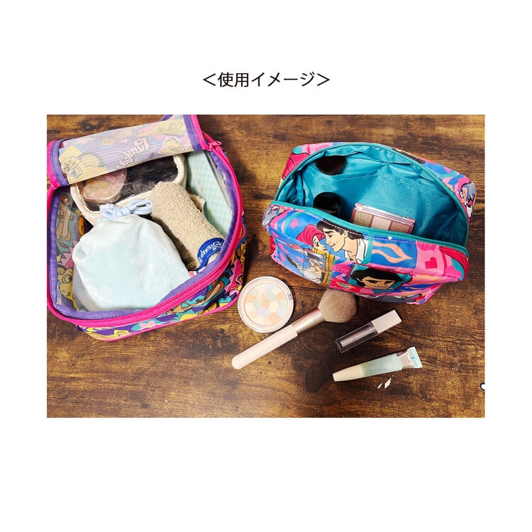 公式] メーカー直営 ディズニー ノスタルジカ 総柄トラベルポーチ