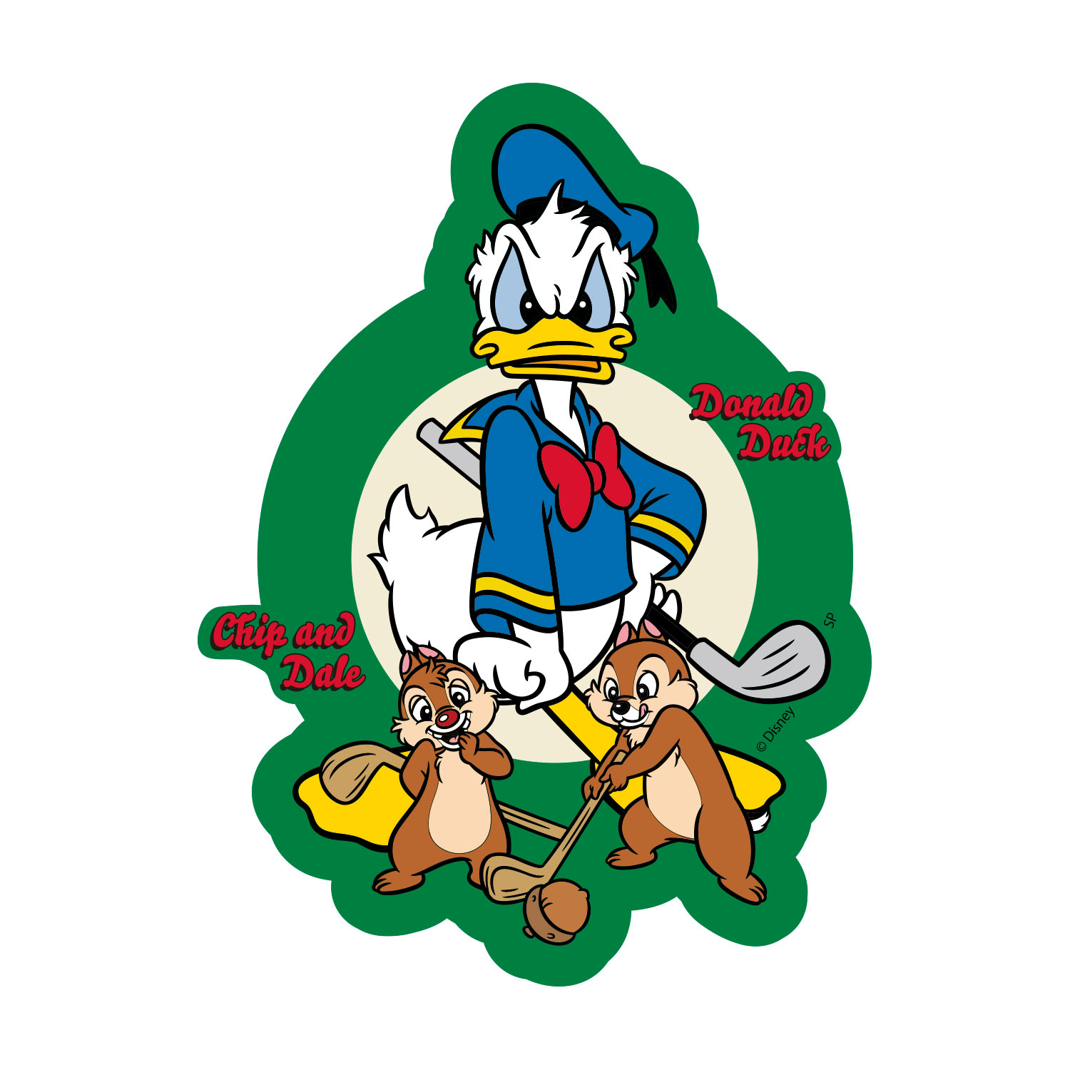 ディズニー キャラクターステッカー ドナルド/チップ＆デール ゴルフ