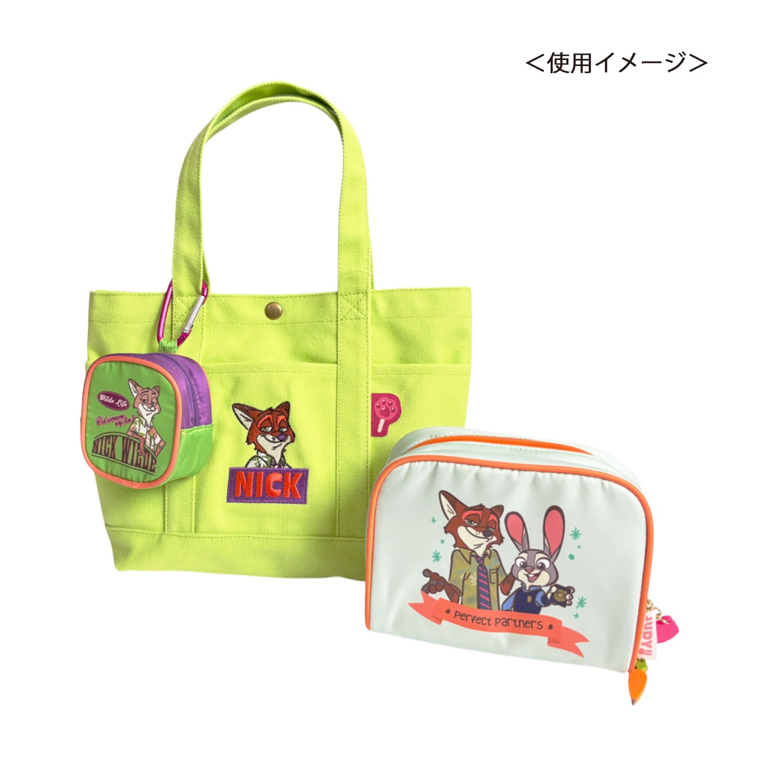 [公式] メーカー直営 ディズニー ズートピア カラビナ付ミニポーチ ニック／ロゴ