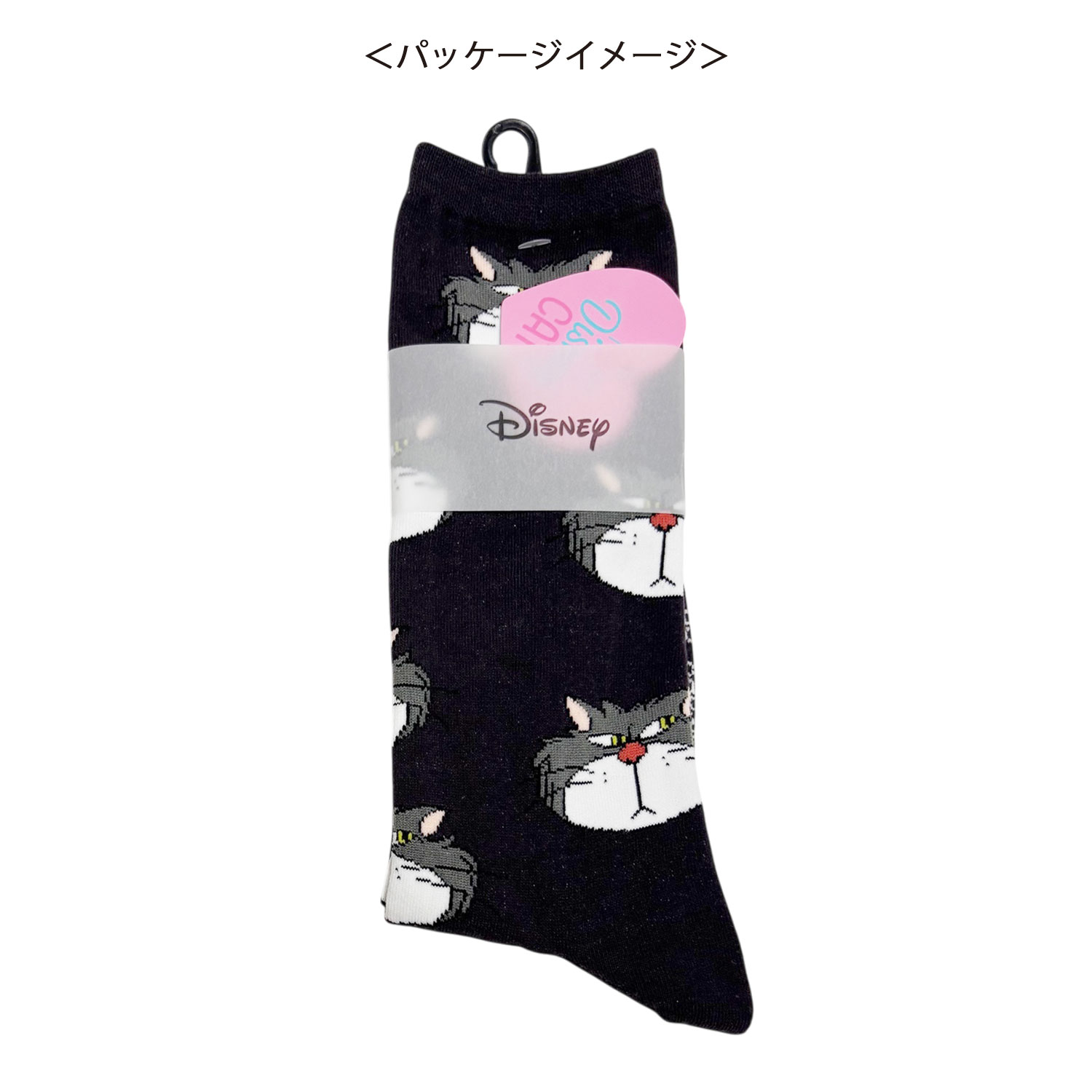 [公式] メーカー直営 ディズニー キャット＆ドッグ パターンソックス ルシファー フェイス