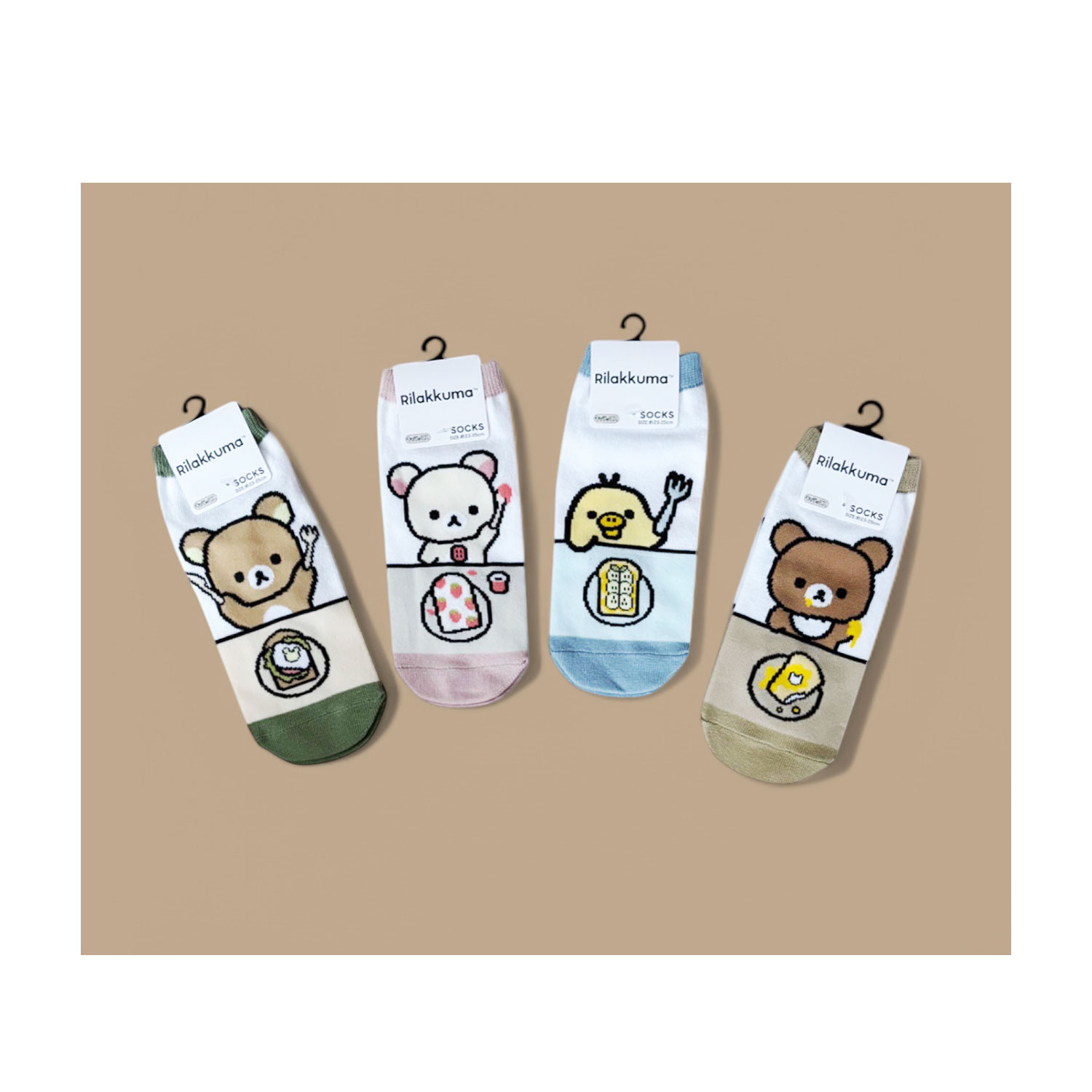 公式] メーカー直営 リラックマ キャラックス（靴下） トースト チャイ