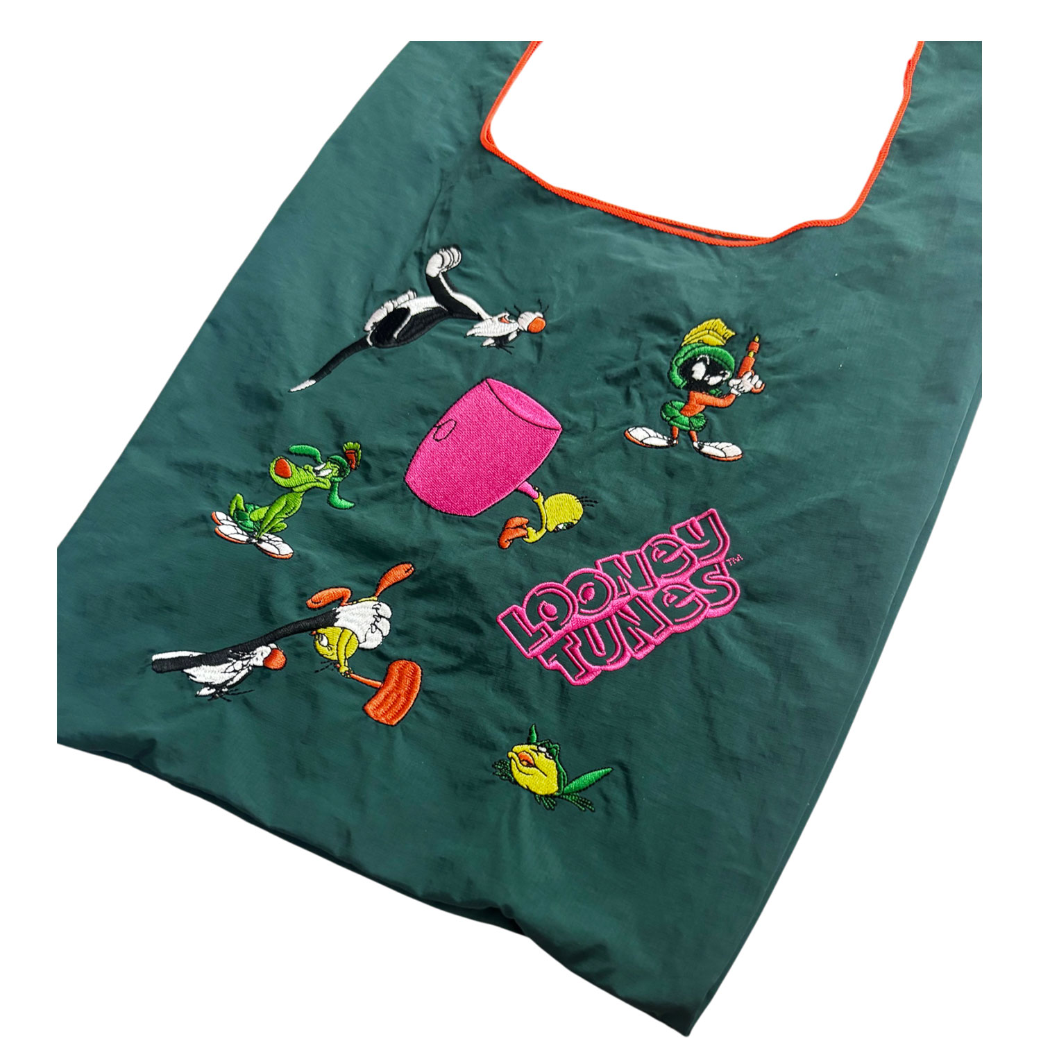 [公式] LOONEY TUNES/NOSTALGICA（ルーニー・テューンズ/ノスタルジカ）刺繍エコバッグ ルーニー・テューンズ グリーン