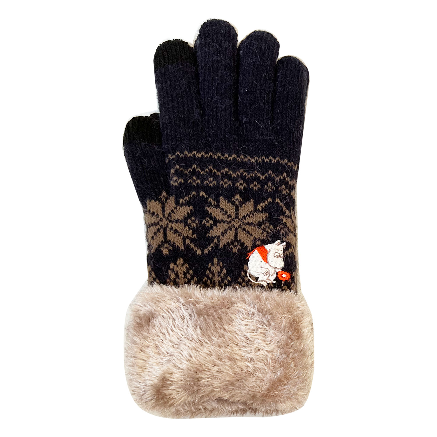 [公式]ムーミン ワンポイント刺繍 スマホ対応 手袋 / ムーミン フラワー