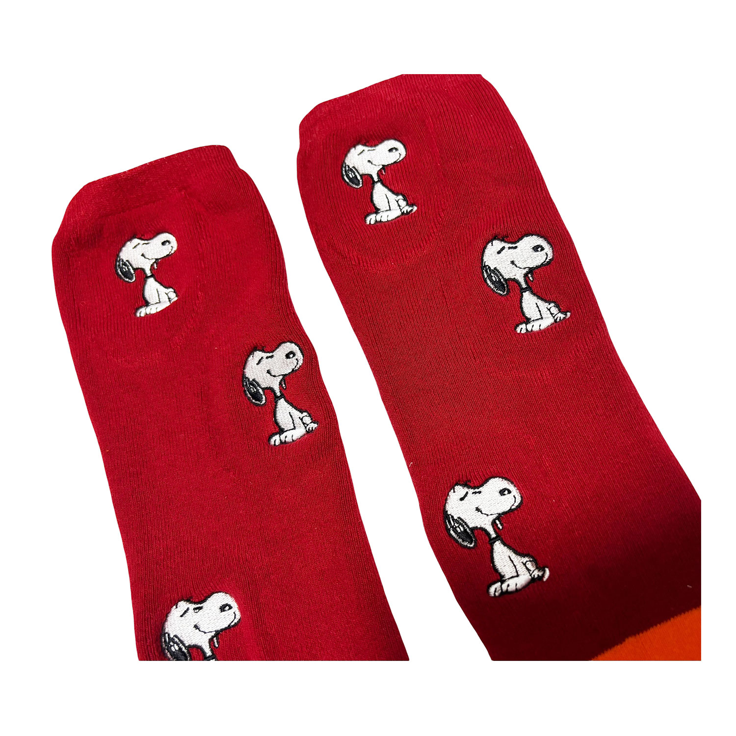 [公式] 【 PEANUTS NOSTALGICA 】 ノスタルジカ ヴィンテージ ピーナッツ クルーレングス パイル刺繍ソックス レッド/オレンジ
