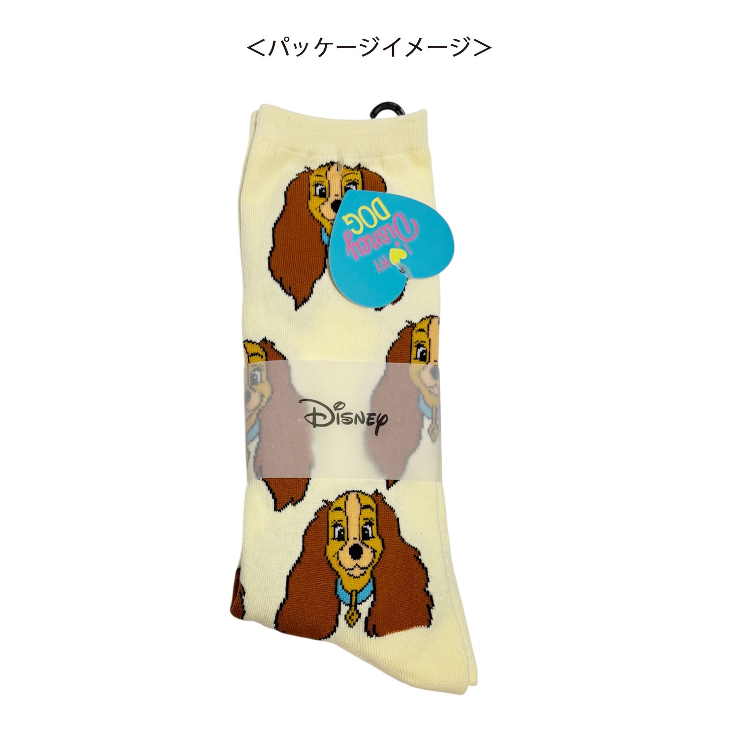 [公式] メーカー直営 ディズニー キャット＆ドッグ パターンソックス わんわん物語 レディ フェイス
