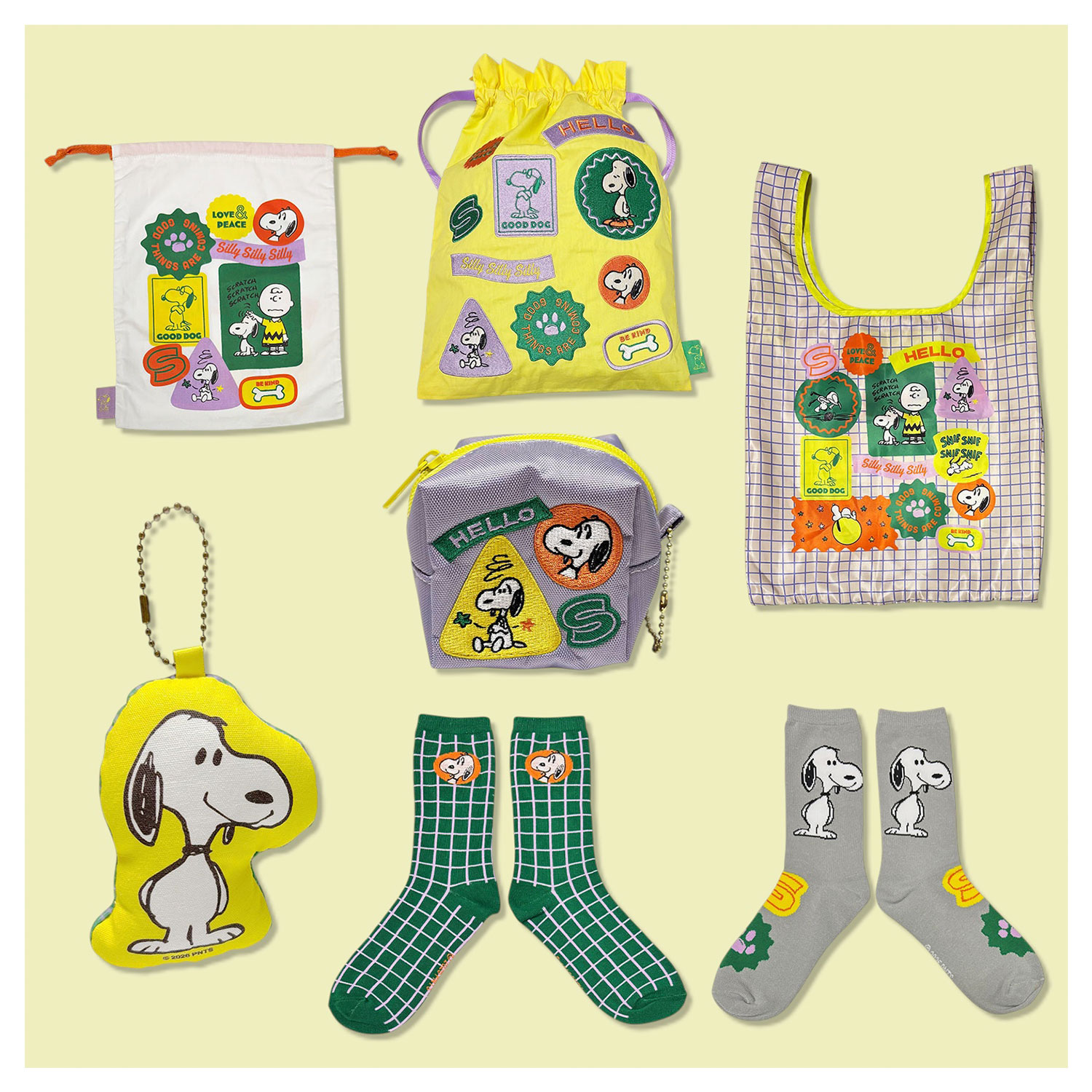 ぴーなっつページ♡2点セット 公式] メーカー直営 PEANUTS ヴィンテージ ピーナッツ 刺繍巾着