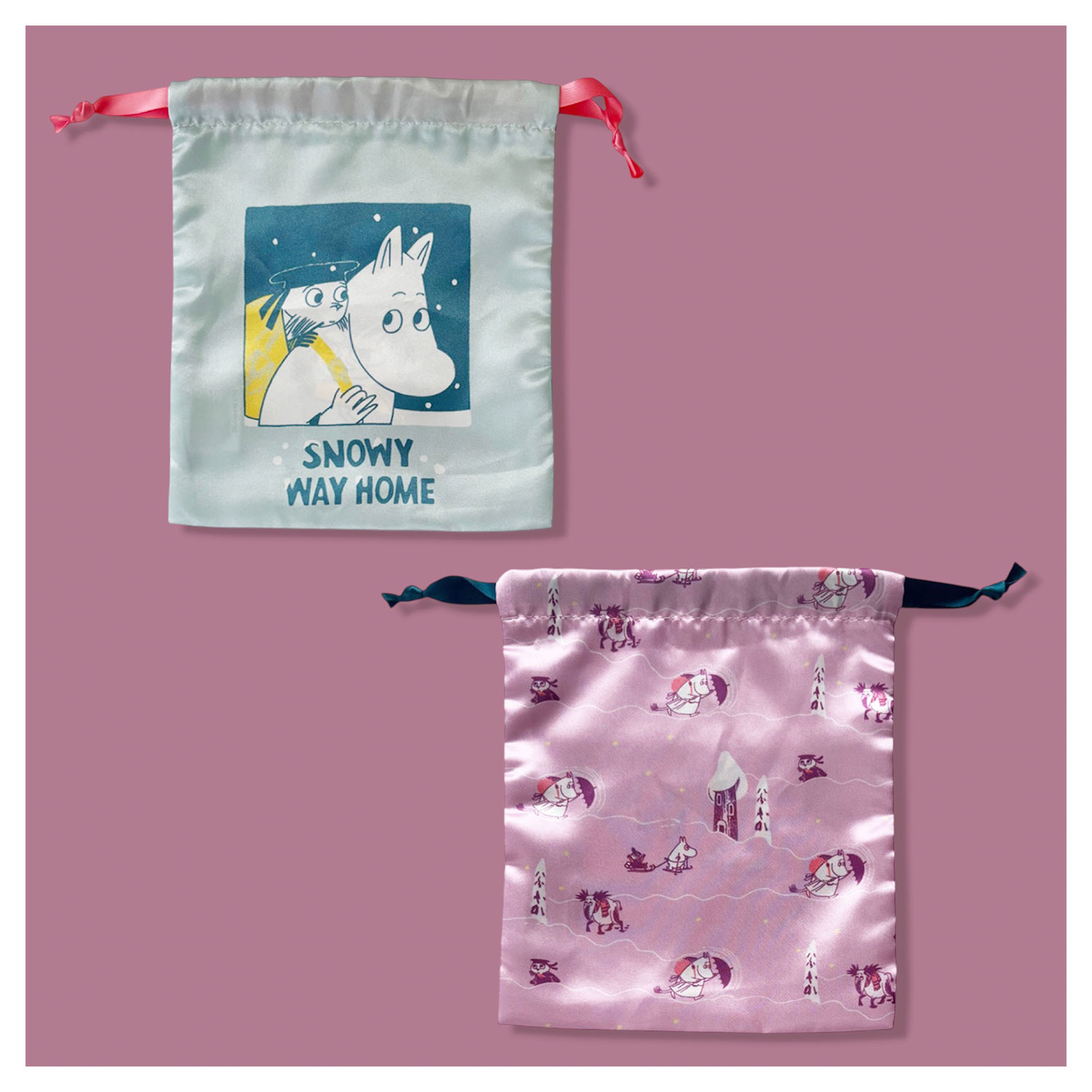 [公式] メーカー直営 ムーミン リボン巾着 雪