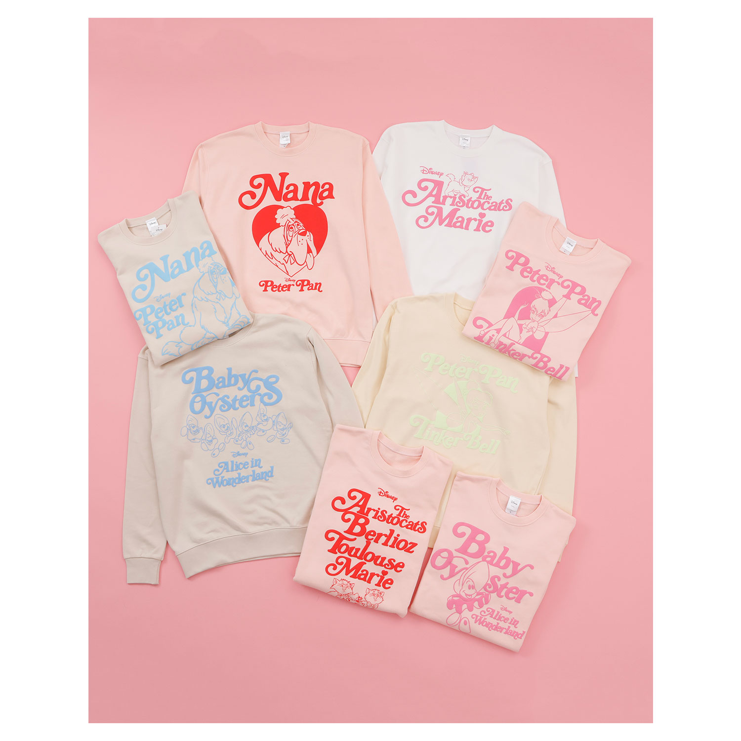 [公式] メーカー直営 ディズニー ノスタルジカ プクスウェット ふしぎの国のアリス ベイビーオイスターズ ピンク