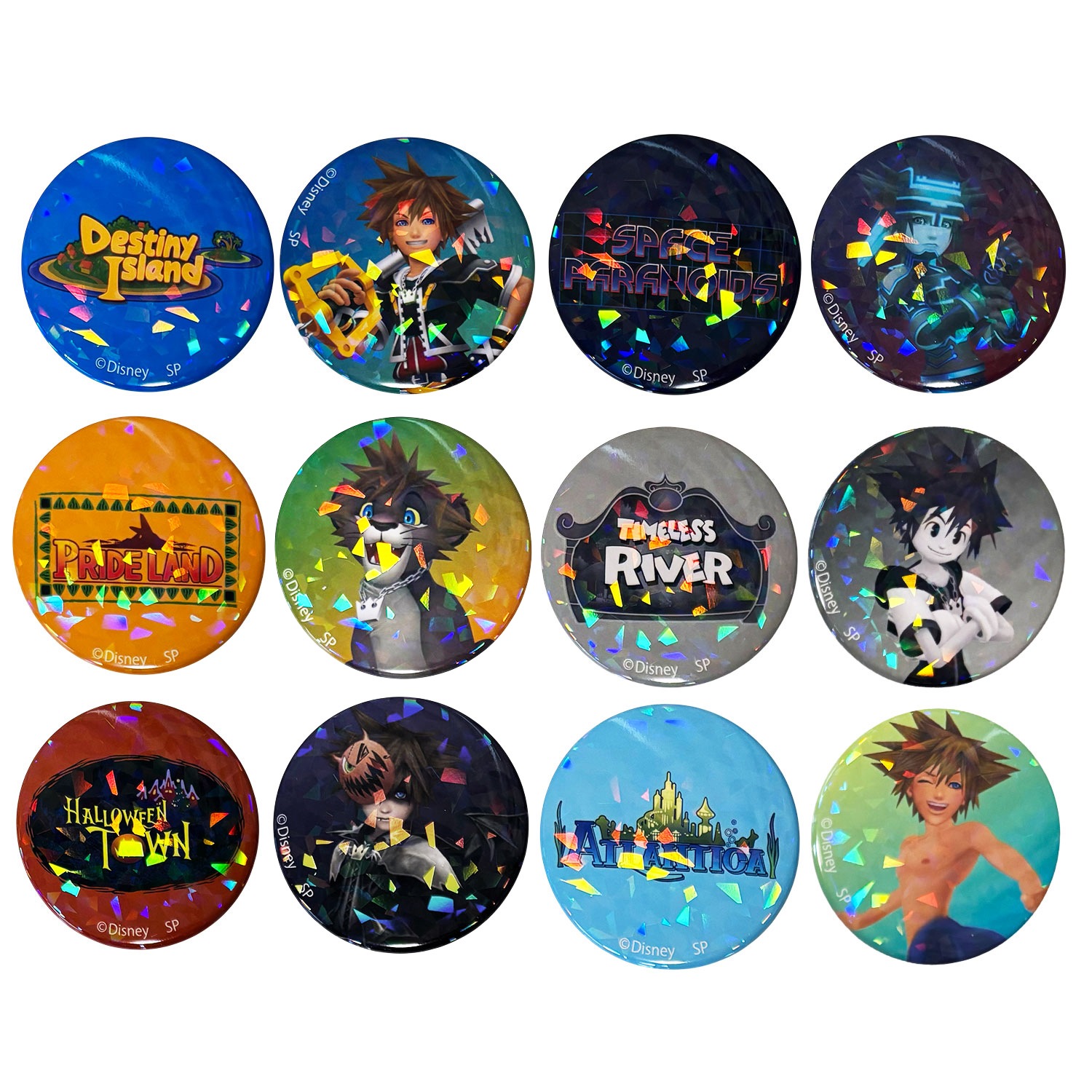 [公式] メーカー直営 ディズニー キングダム ハーツ ホログラム缶バッジ ランダム 2個セット ／ソラ 単体（全6種）