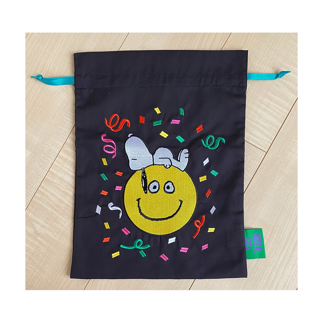 NOSTALGICA/PEANUTS スヌーピー 刺繍巾着 お昼寝