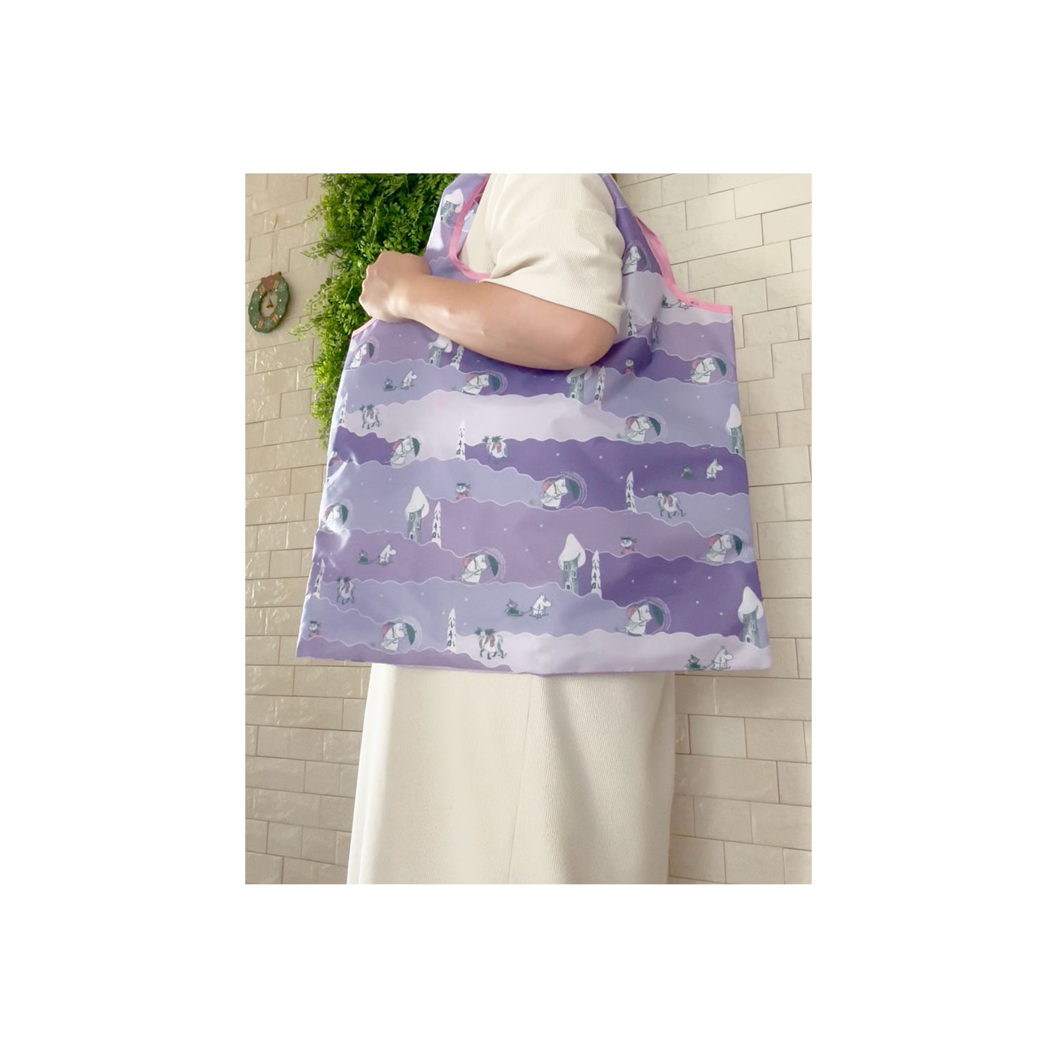 [公式] メーカー直営 ムーミン くるくるショッピングバッグ パターン ライラック