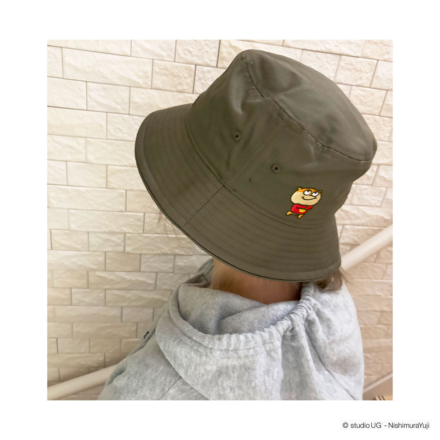 公式] スタジオUG（にしむらゆうじ）刺繍バケットハット こねずみ