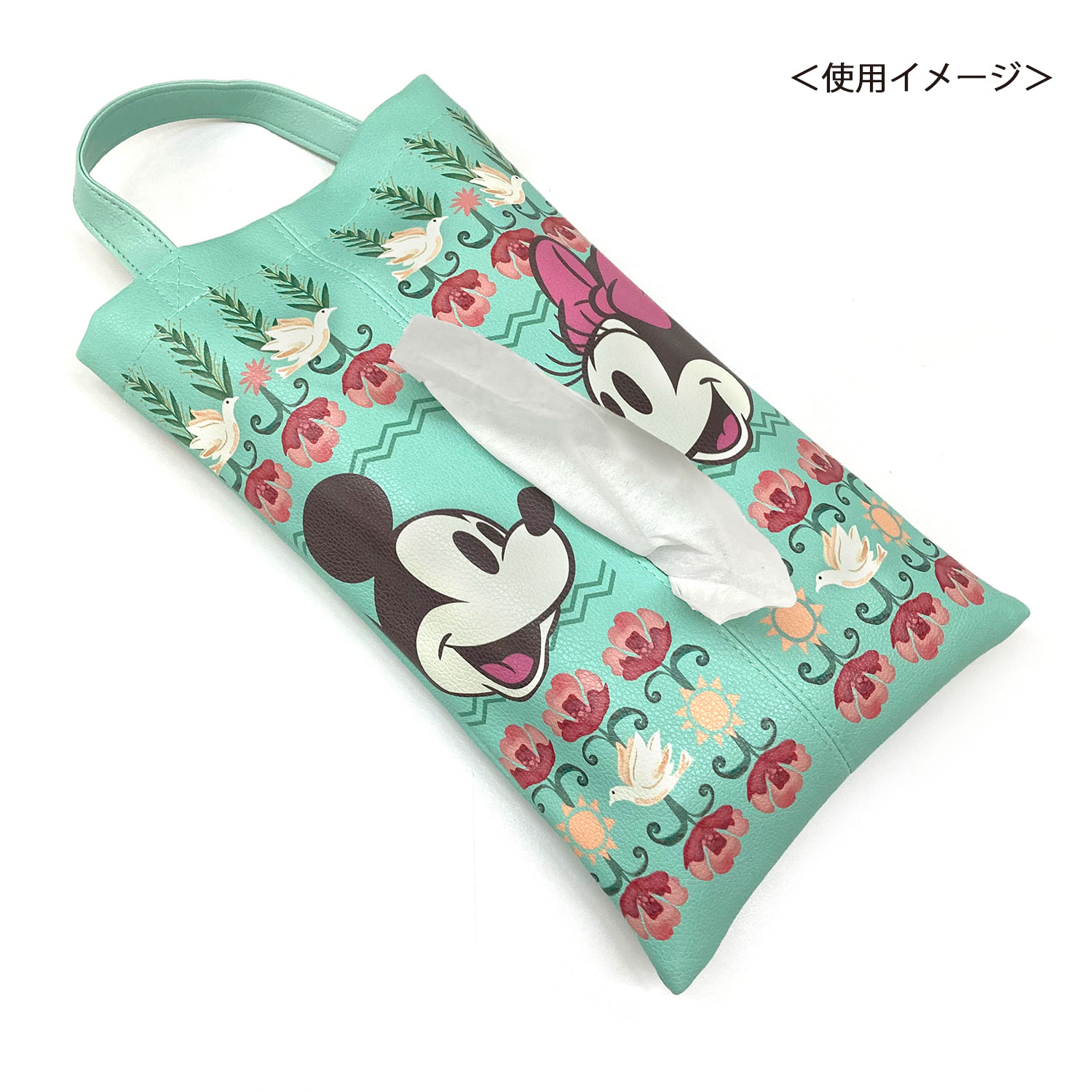 ディズニー 合皮ティッシュケース ミッキー＆ミニー