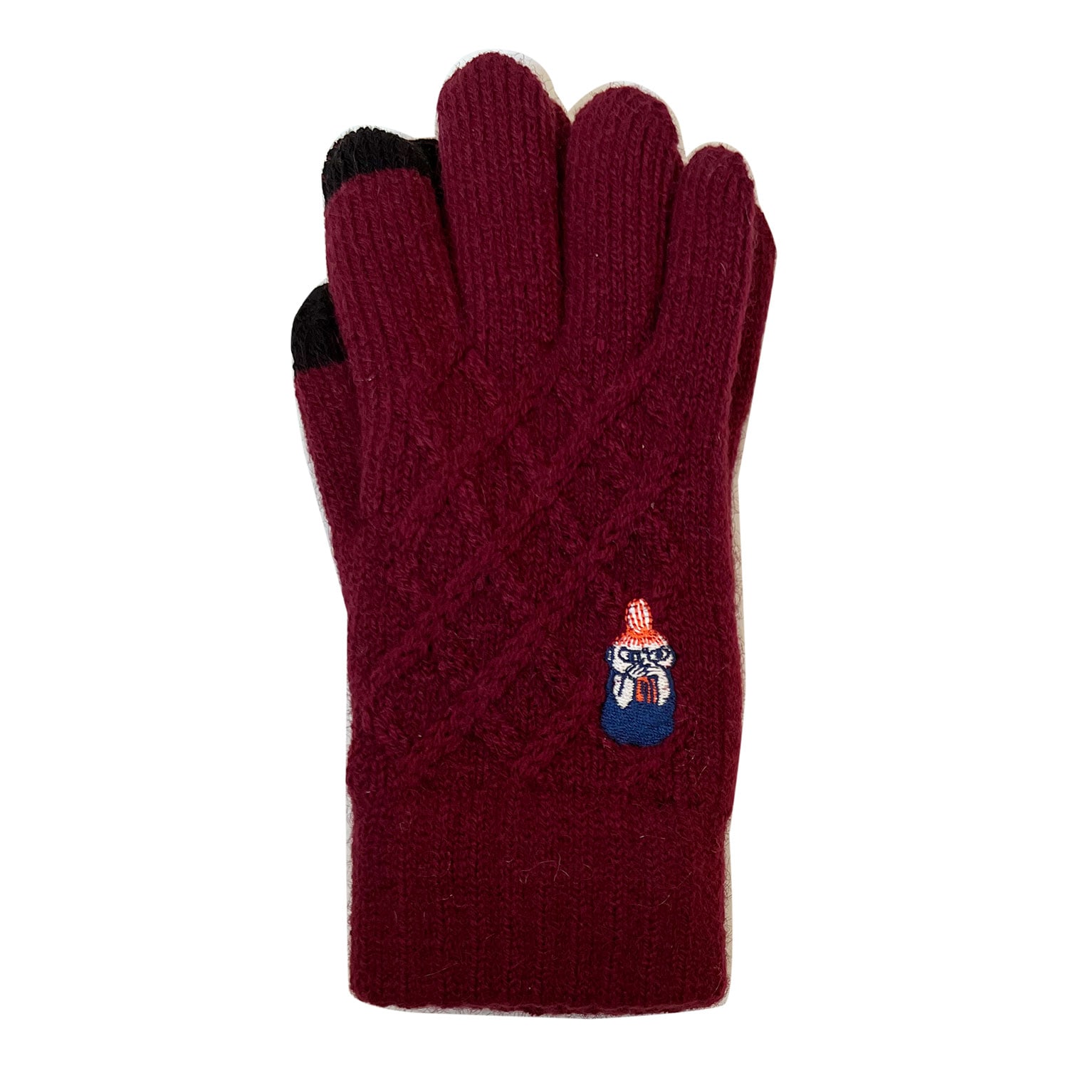[公式]ムーミン ワンポイント刺繍スマホ対応ケーブル 手袋 / リトルミイ かんがえごと