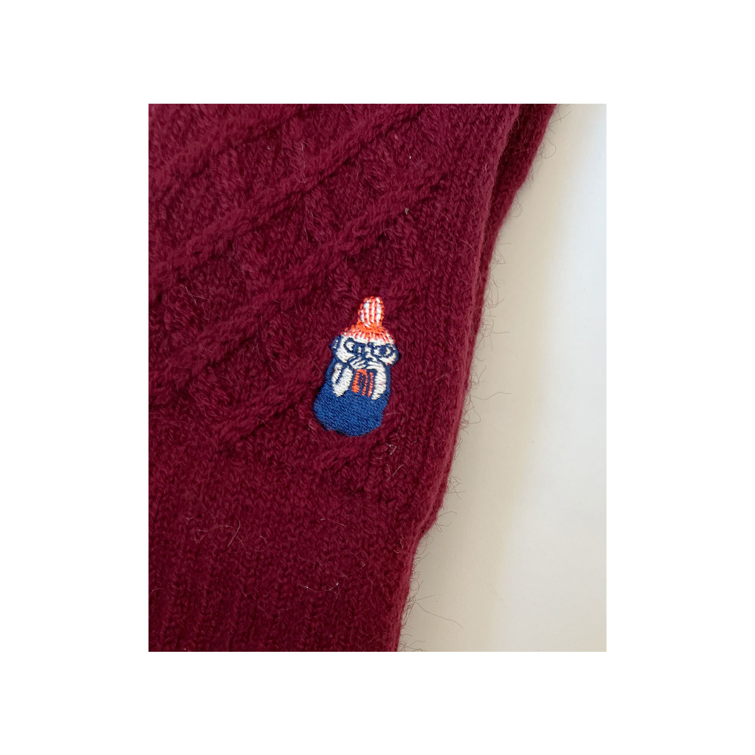 [公式]ムーミン ワンポイント刺繍スマホ対応ケーブル 手袋 / リトルミイ かんがえごと