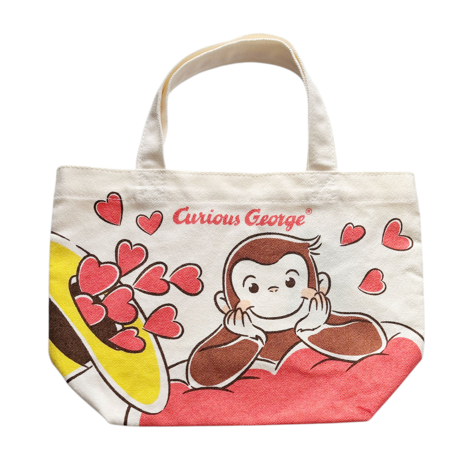 [公式] メーカー直営 おさるのジョージ85周年 マチ付バッグ スマイル ハート