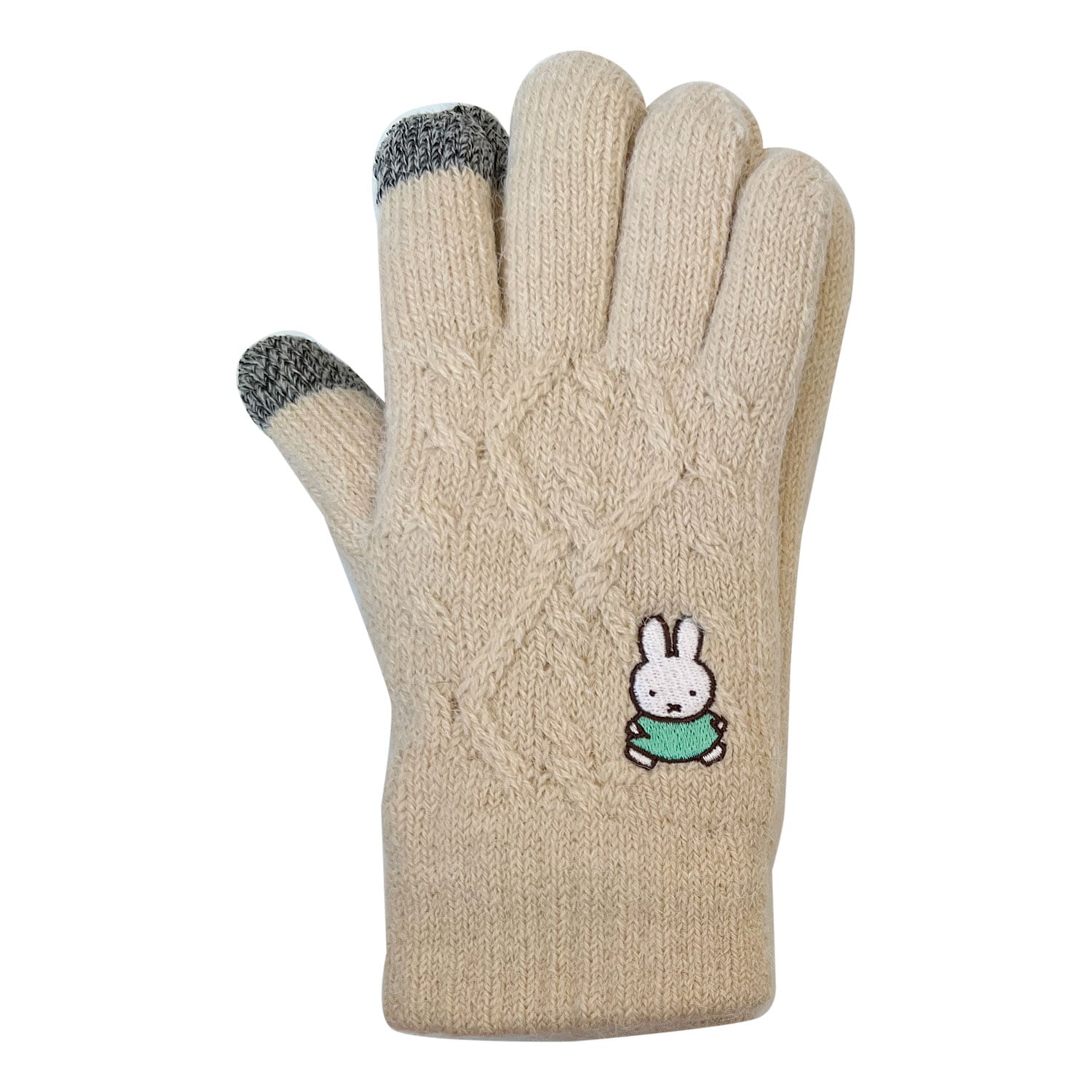 ミッフィー　ワンポイント手袋 ミッフィー ワンポイント刺繍 スマホ対応手袋 ほおづえ 手袋 防寒 てぶくろ 手袋をしたままタッチパネルを操作可 093237 |  キャラクターズショップ　ラフラフ