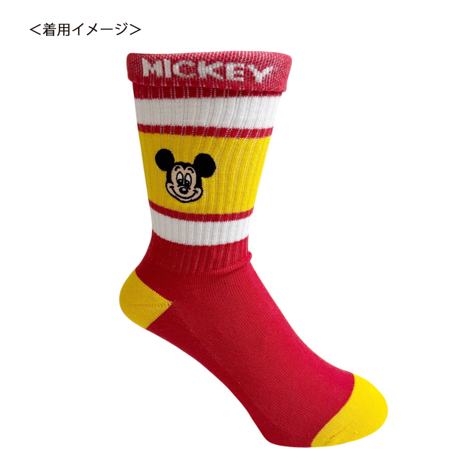 公式] メーカー直営 Disney ディズニー カラフルラインソックス