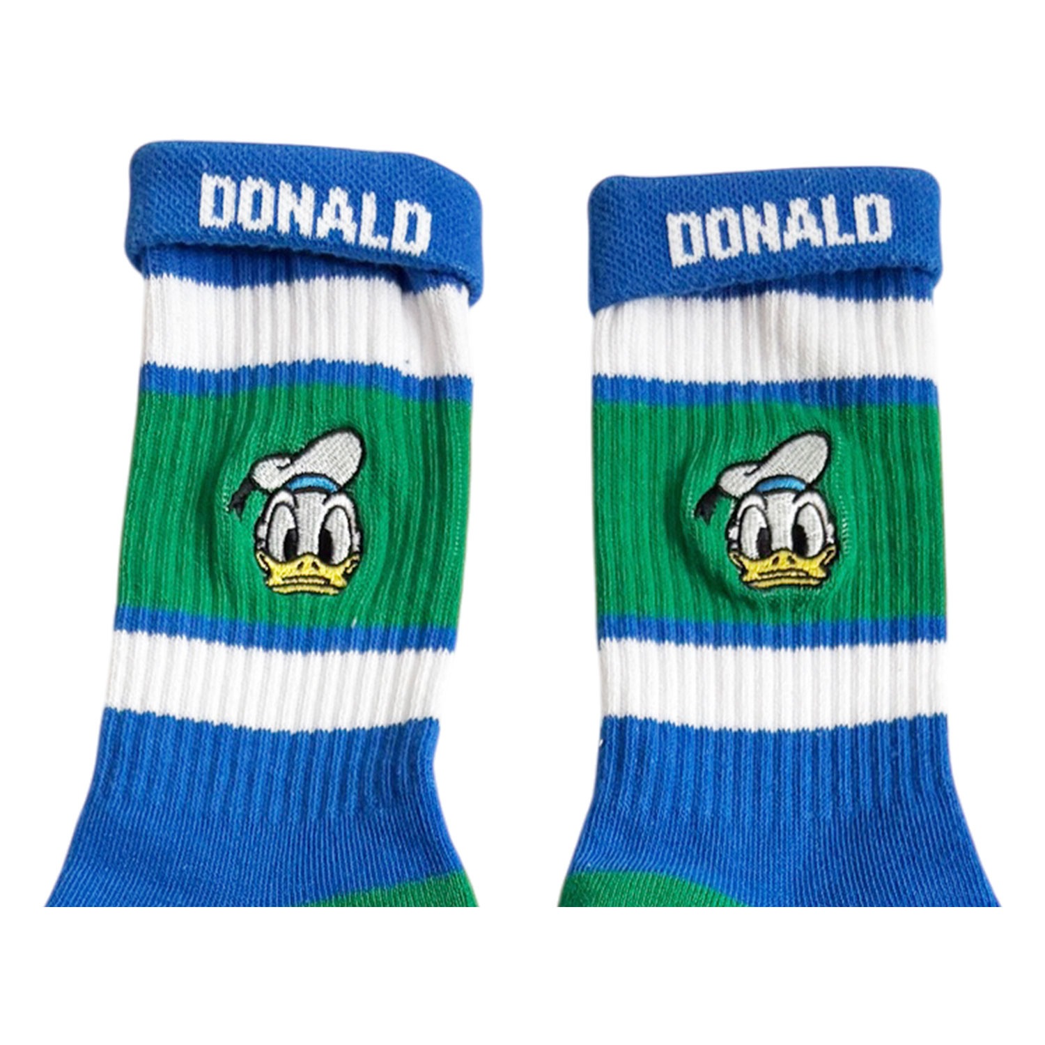 [公式] メーカー直営 Disney ディズニー カラフルラインソックス ドナルド 顔