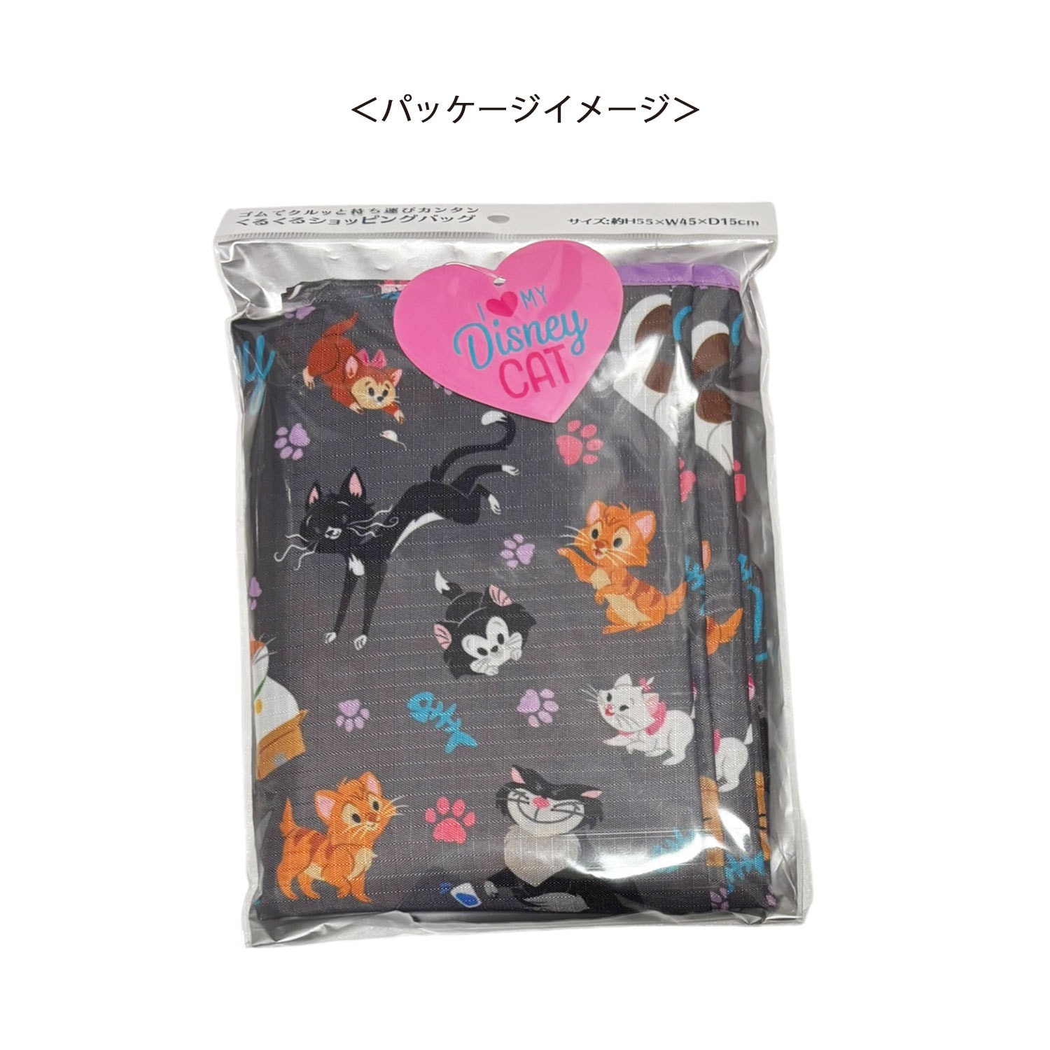 [公式] メーカー直営 ディズニー キャット＆ドッグ くるくるショッピングバッグ キャット集合