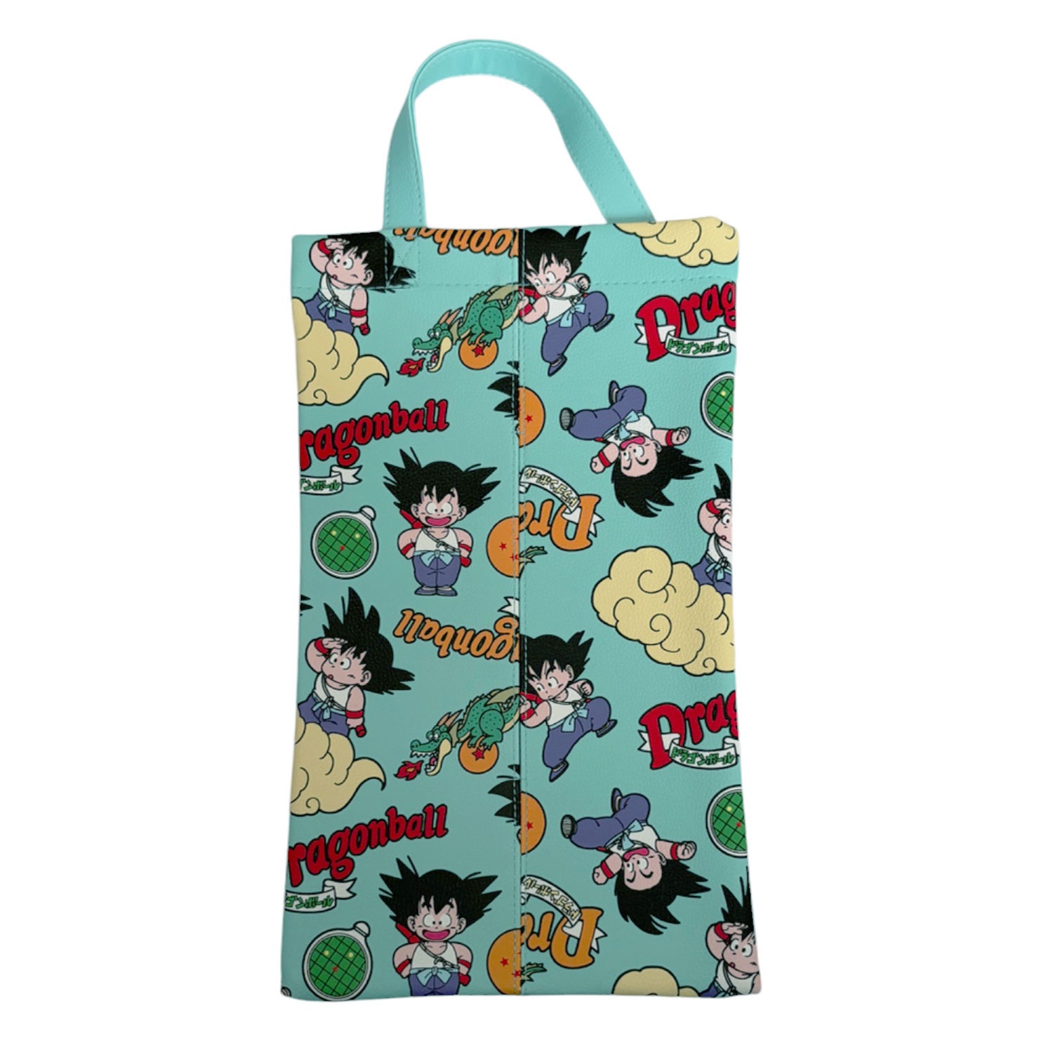 [公式]ドラゴンボール ティッシュケース ちらし柄　悟空とロゴ