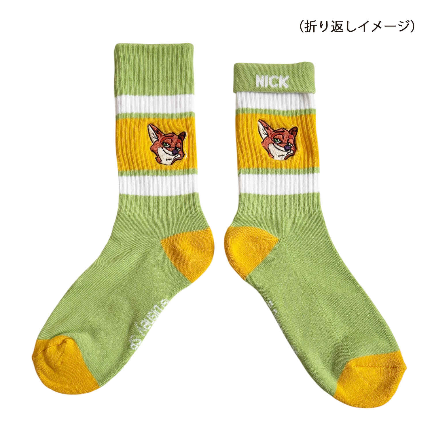 公式] メーカー直営 Disney ディズニー カラフルラインソックス ニック