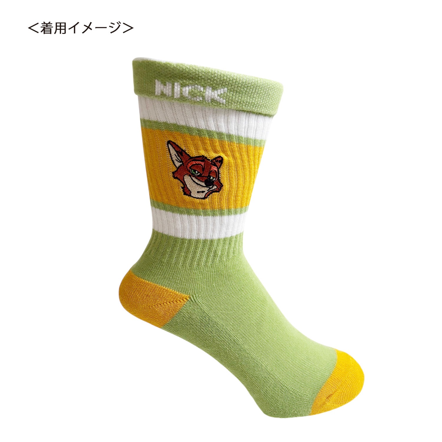 公式] メーカー直営 Disney ディズニー カラフルラインソックス ニック 