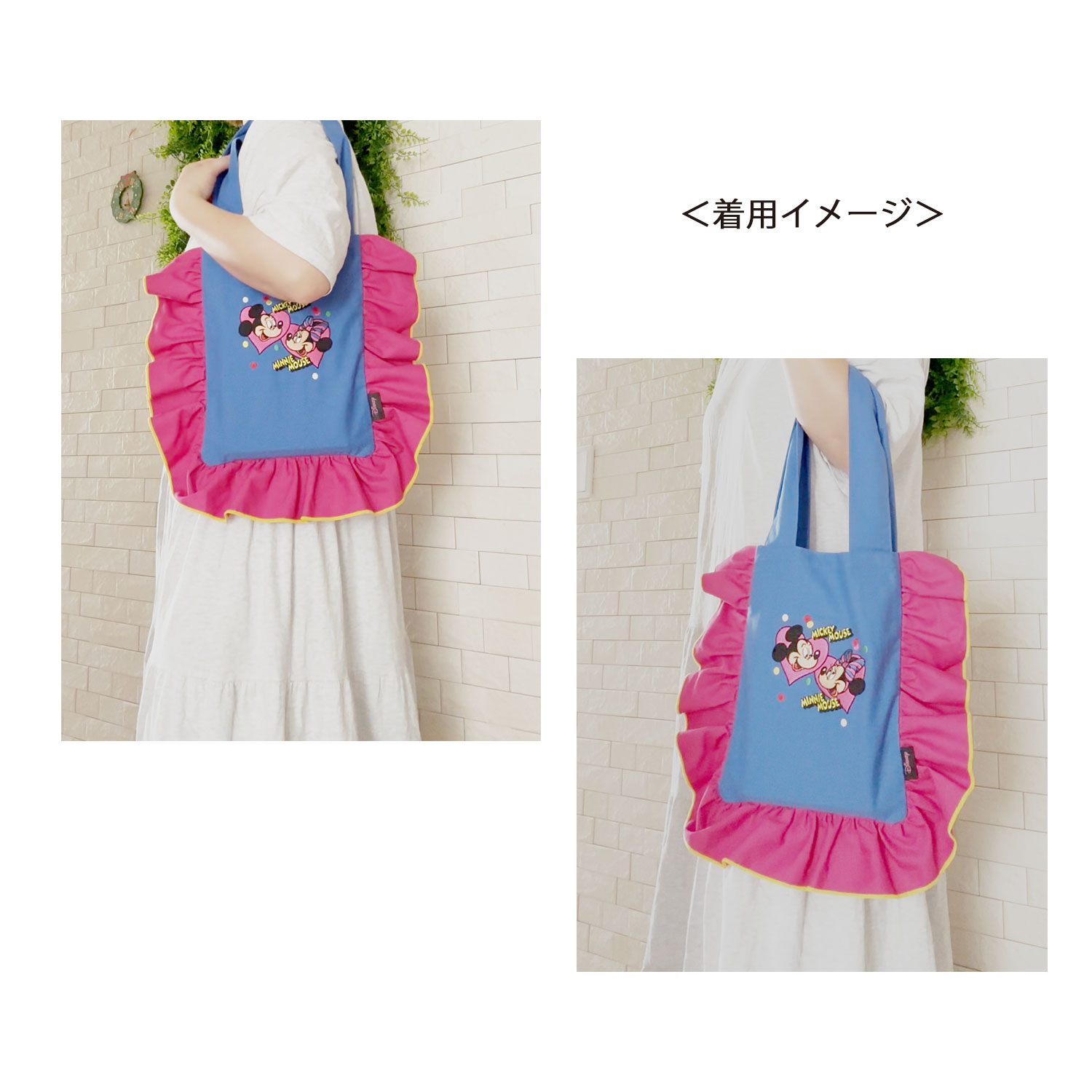 公式] メーカー直営 ディズニー ノスタルジカ フリルトートバッグ