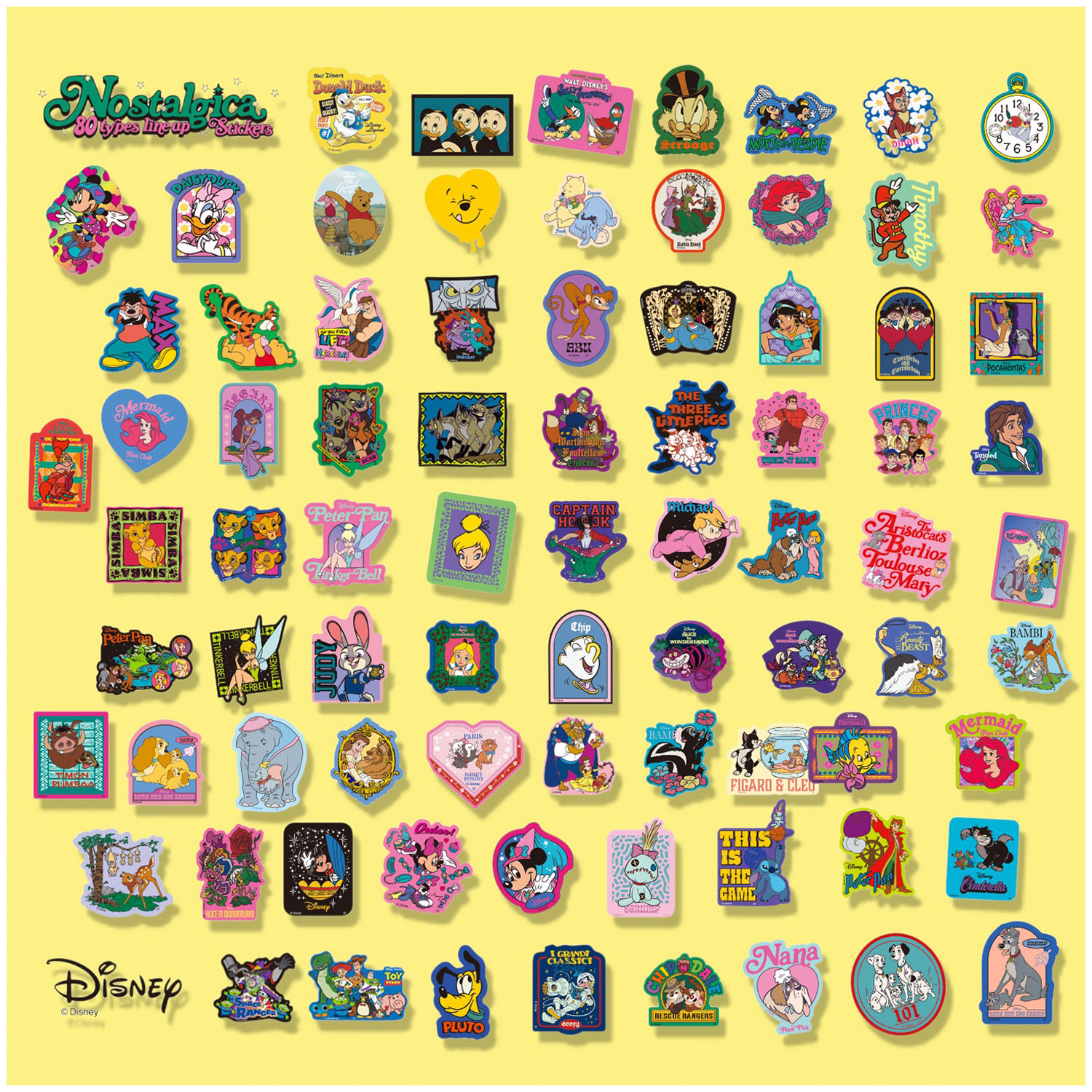 [公式] Disney NOSTALGICA 80Type Line Up Stickers ふしぎの国のアリス Pink