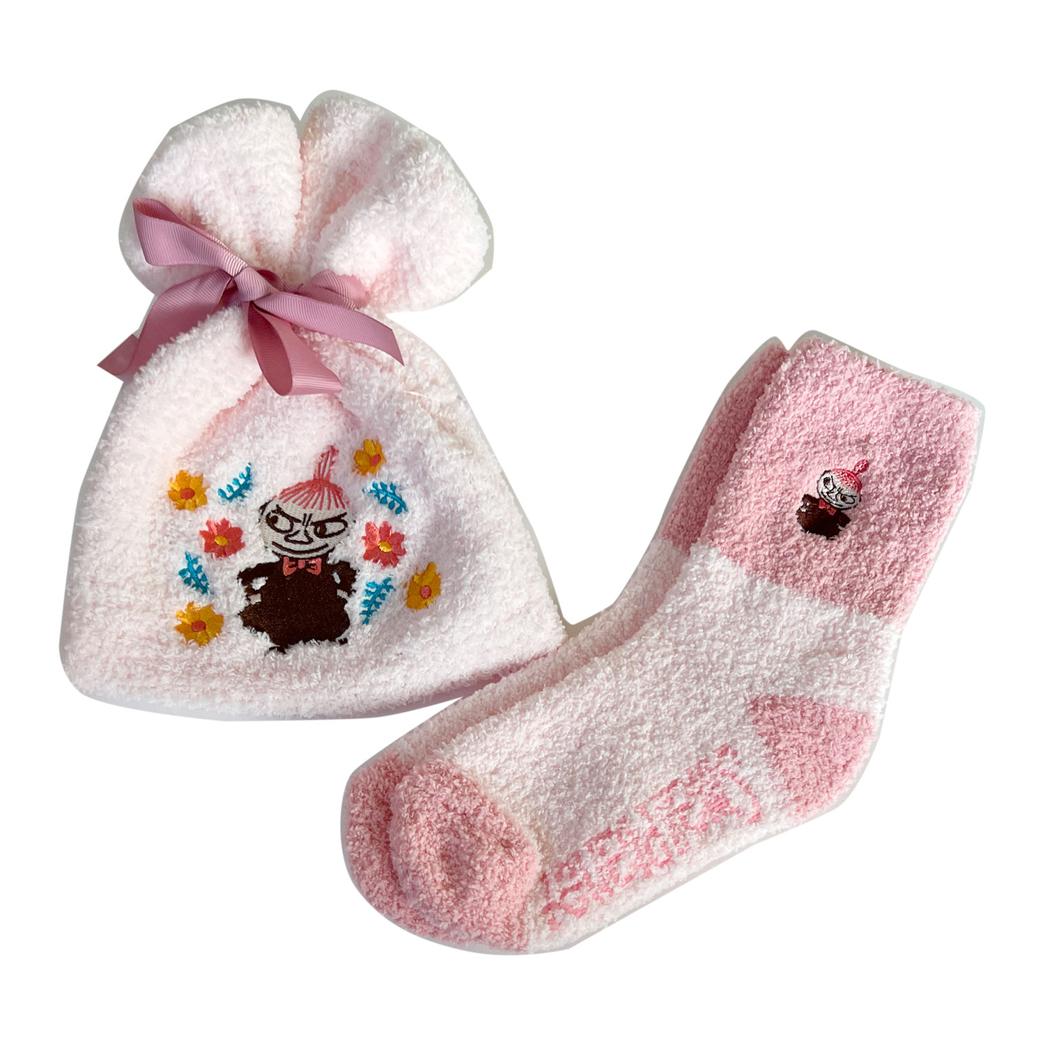 [公式]MOOMIN ムーミン もこもこ靴下 in 巾着 リトルミイフラワー