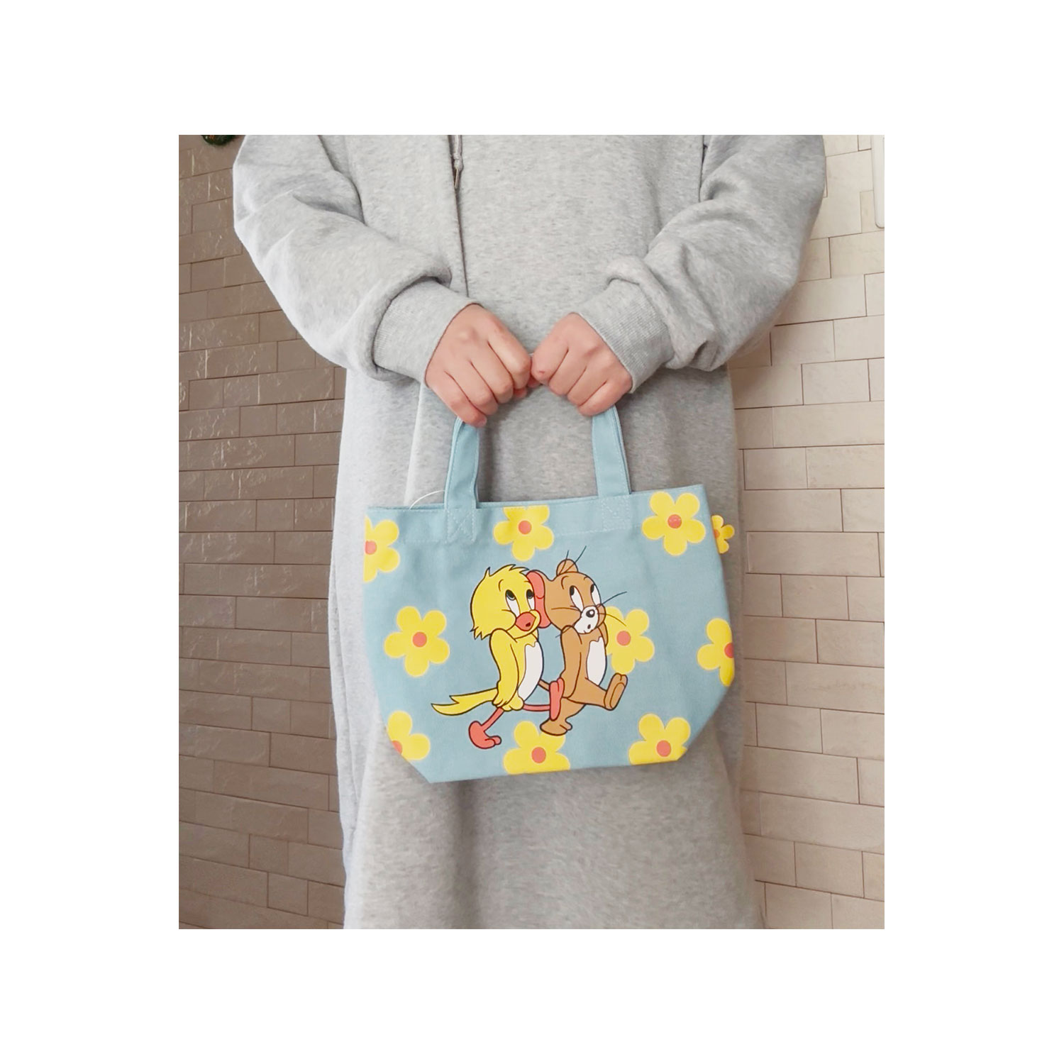 公式] メーカー直営 トムとジェリー カラーマチ付きバッグ フラワー