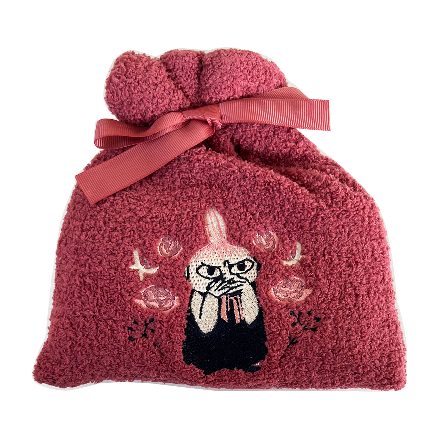 MOOMIN ムーミン もこもこ靴下 in 巾着 リトルミイかんがえごと