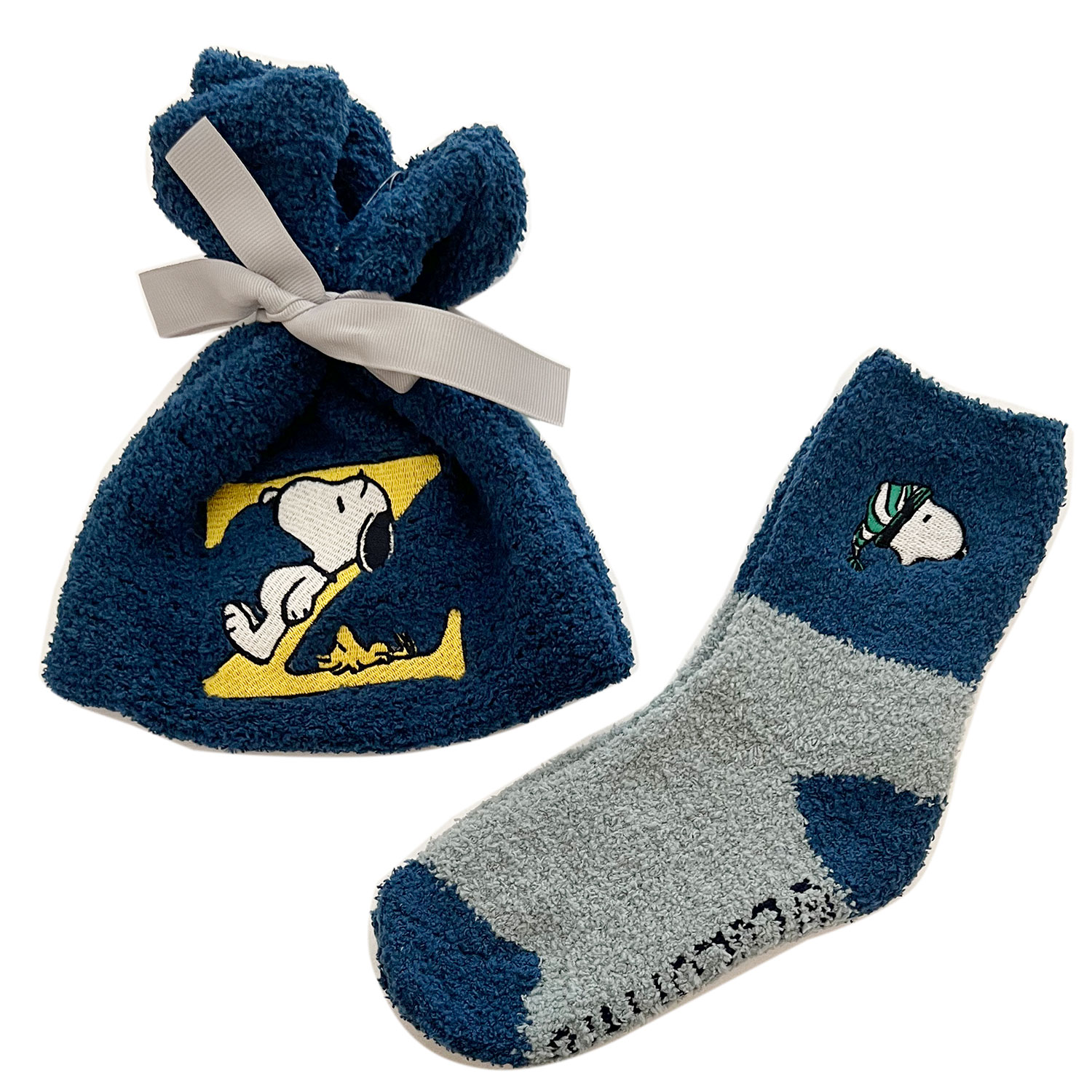 [公式]PEANUTS スヌーピー もこもこ靴下 in 巾着　／おやすみ