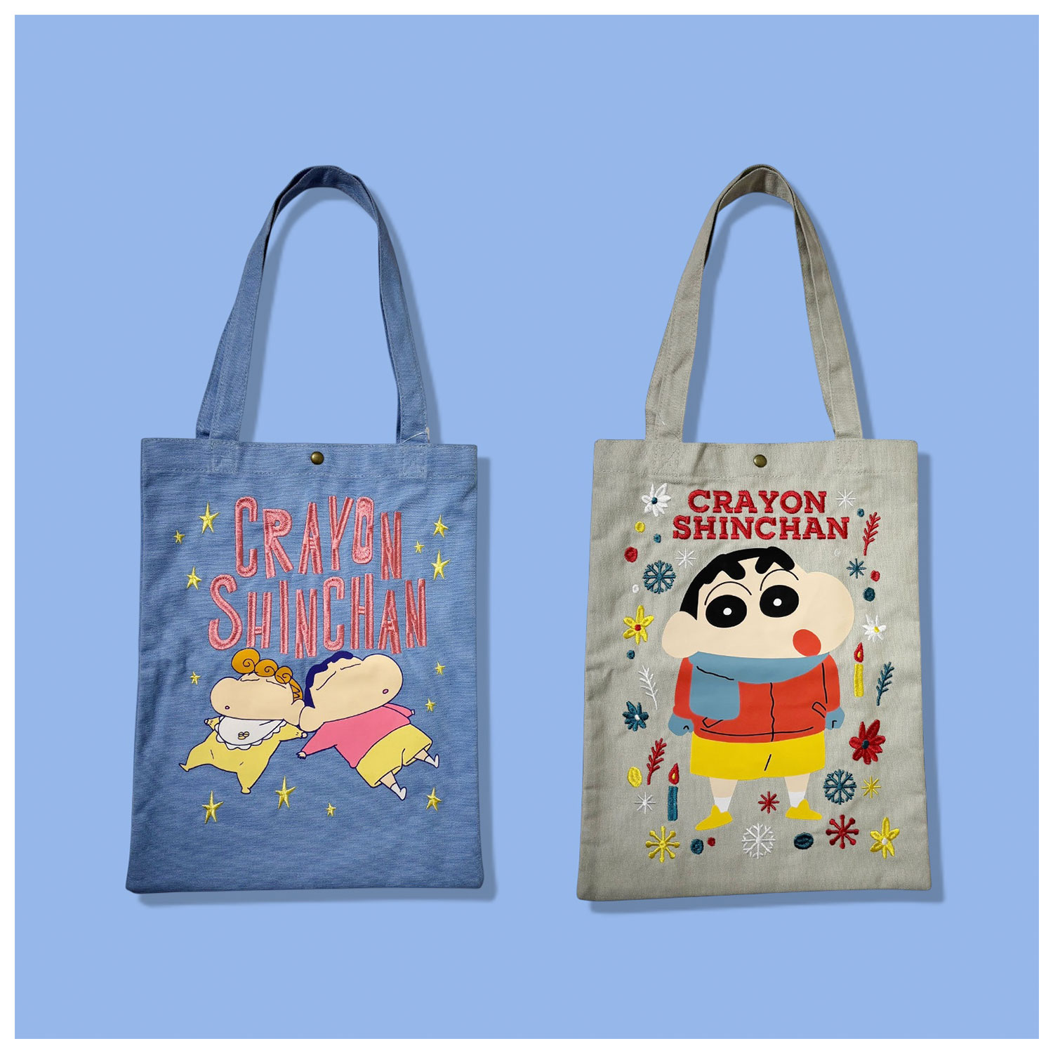 公式] メーカー直営 クレヨンしんちゃん 刺繍トートバッグ ふゆ