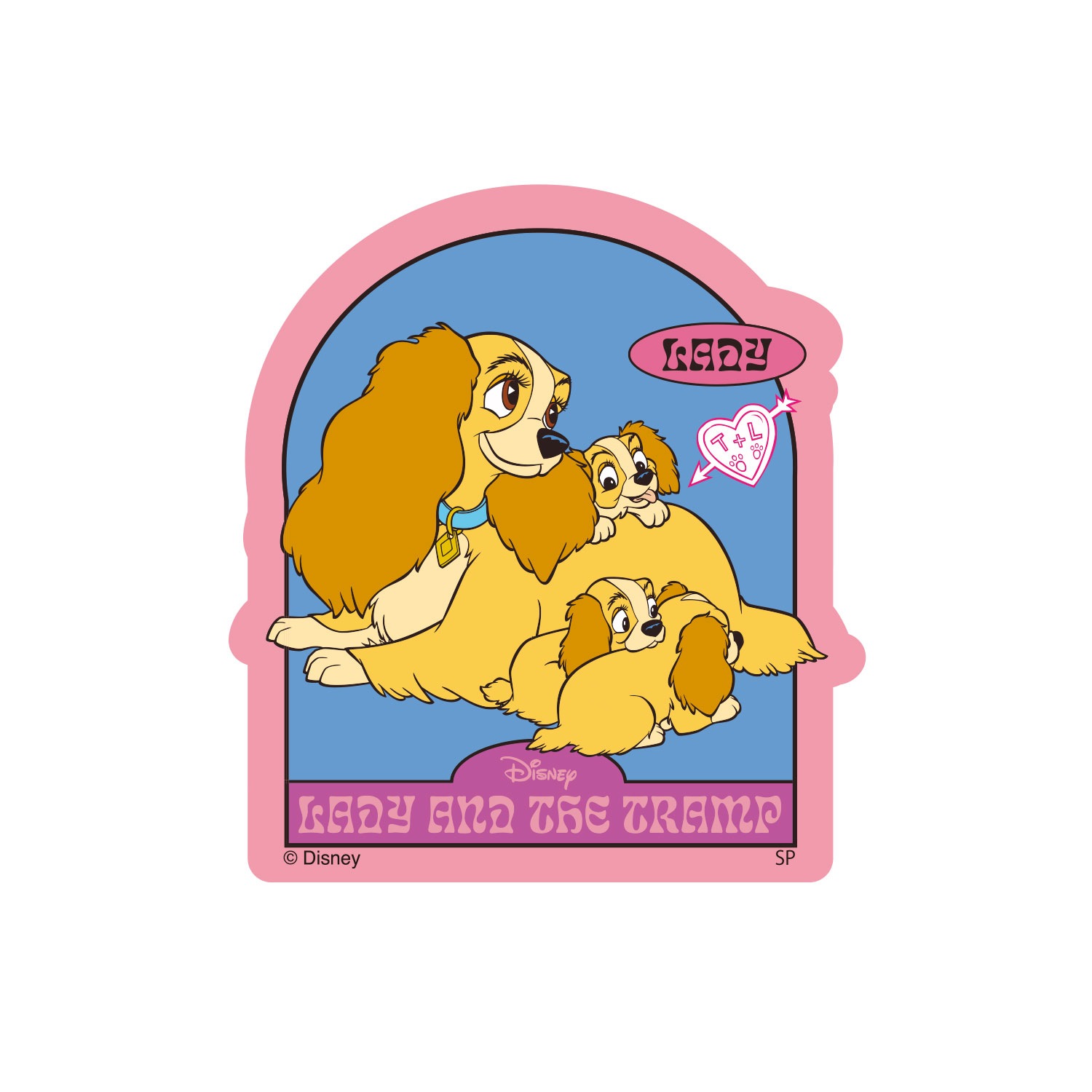[公式] Disney NOSTALGICA 80Type Line Up Stickers わんわん物語 ×Black×Pink