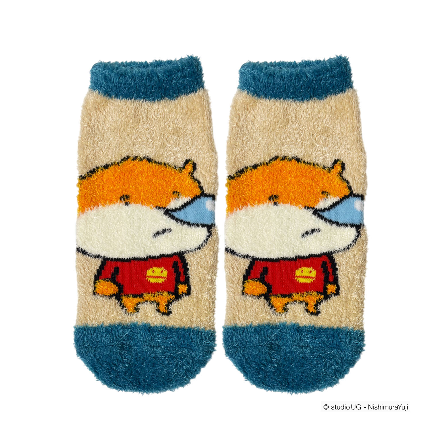 [公式] スタジオUG（にしむらゆうじ）もっこもこ靴下 こねずみ おやすみ BG