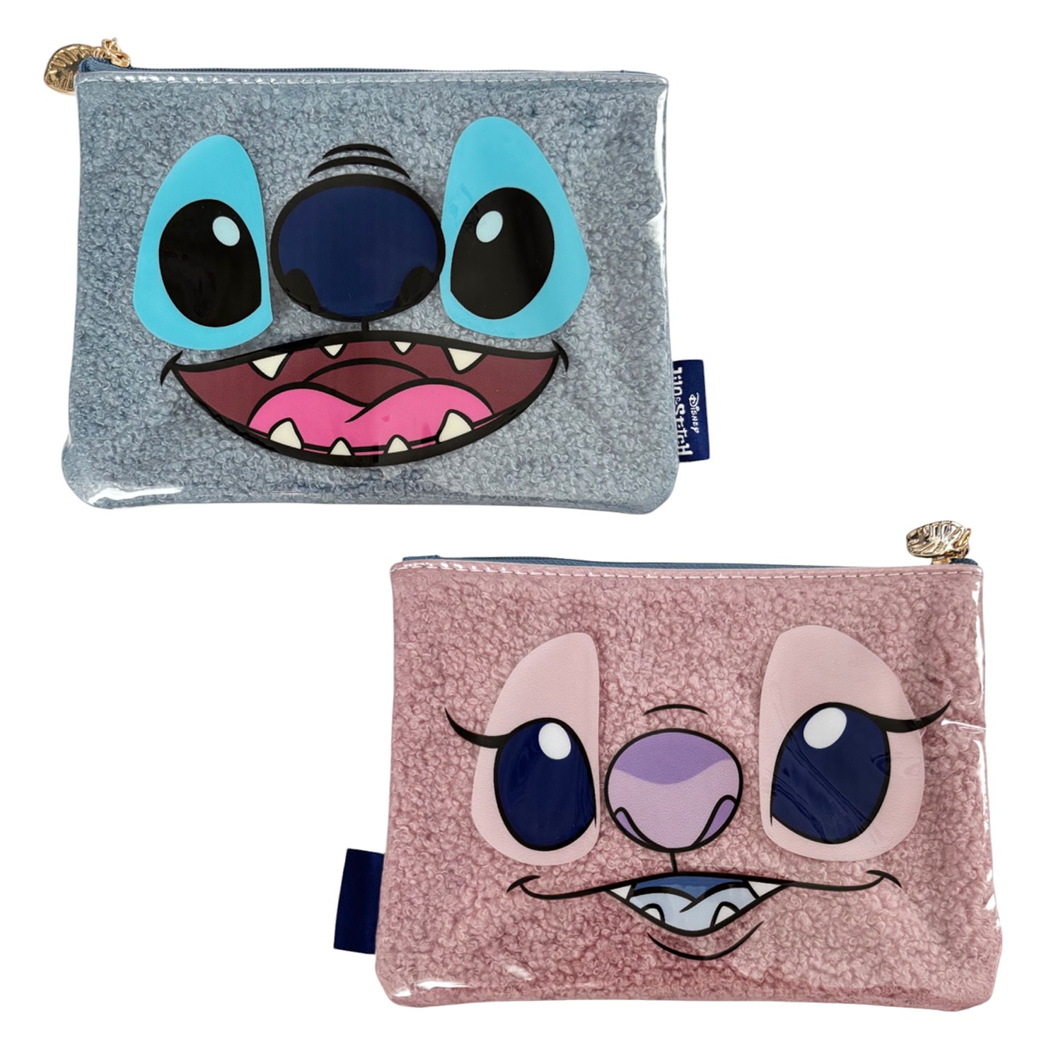 スティッチ　ポーチ 公式] ディズニー リロ＆スティッチ もこもこビニールフラット