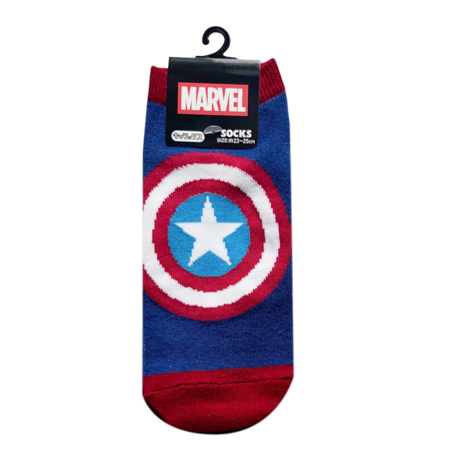 [公式] メーカー直営 MARVEL キャラックス（レディース靴下）キャプテン・アメリカ シールド ブルー