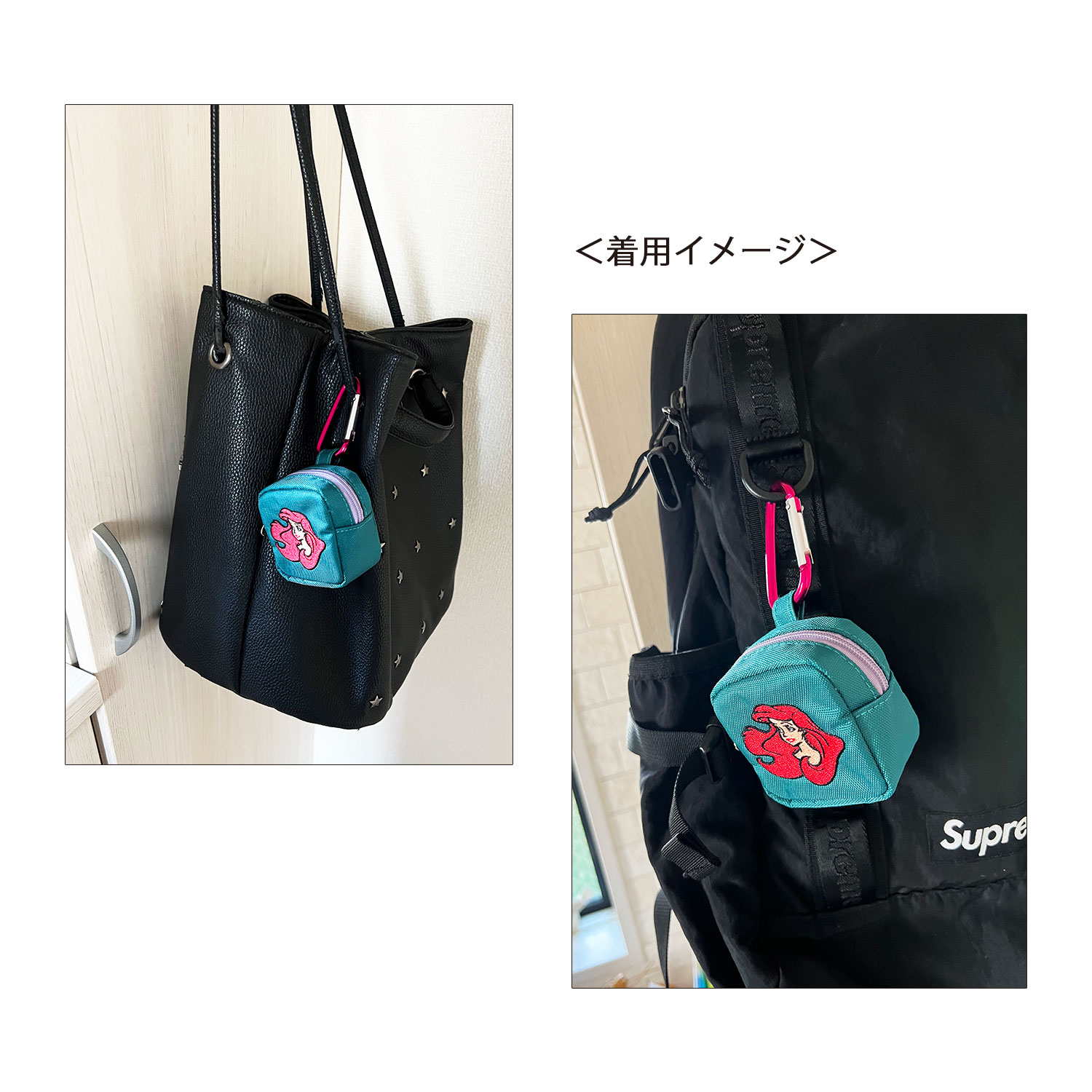 [公式]ノスタルジカ ディズニー　 ミニポーチ　リトル・マーメイド　刺しゅう　GREEN