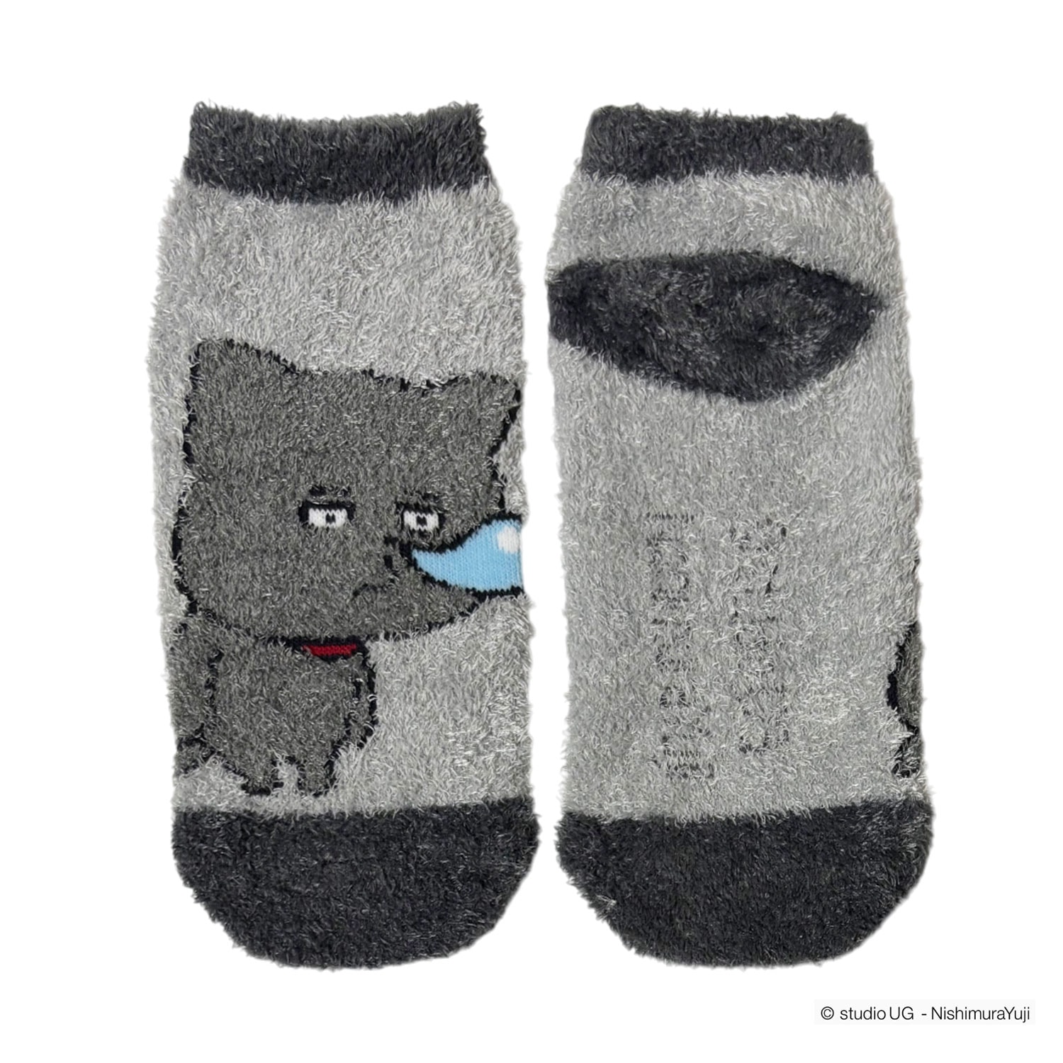 公式] スタジオUG（にしむらゆうじ）もっこもこ靴下 わるめのねこ