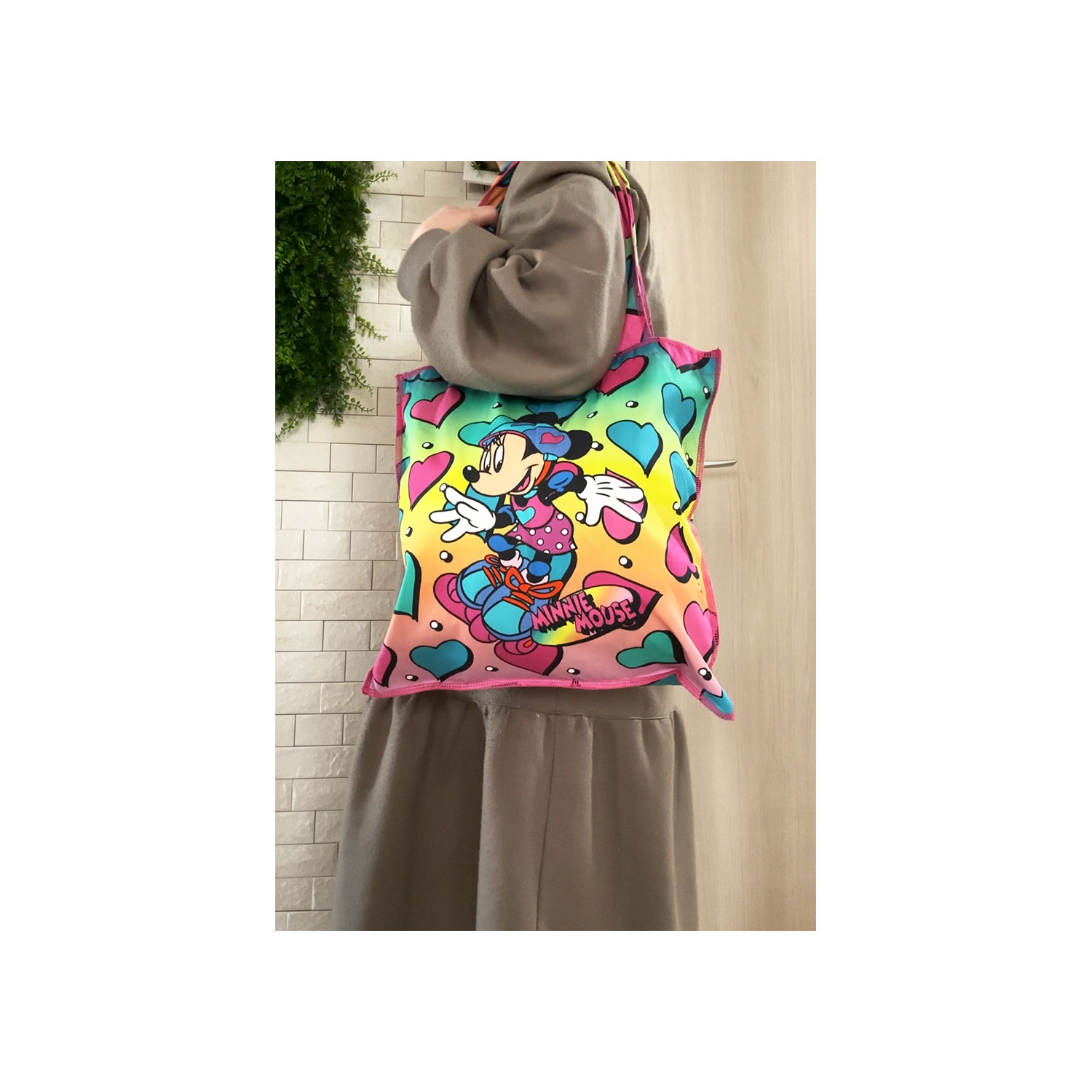 [公式] ディズニー ノスタルジカ フラットトートバッグ ミニーマウス カラフル